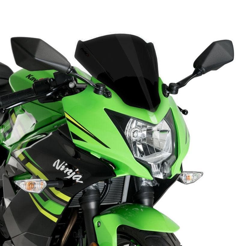 Puig Racing Screen | Black (Opaque) | Kawasaki Ninja 125 2019>Current - Shop name