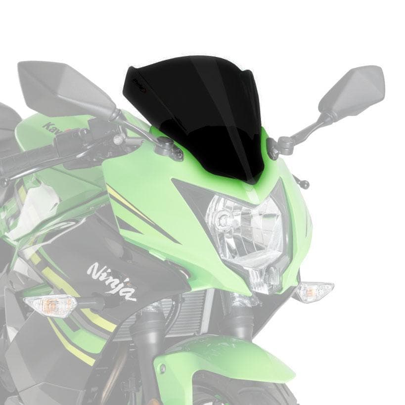 Puig Racing Screen | Black (Opaque) | Kawasaki Ninja 125 2019>Current - Shop name