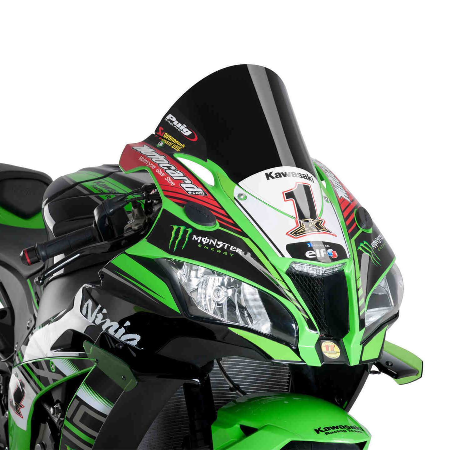Puig Racing Screen | Black (Opaque) | Kawasaki ZX10-R 2016>2020 - Shop name