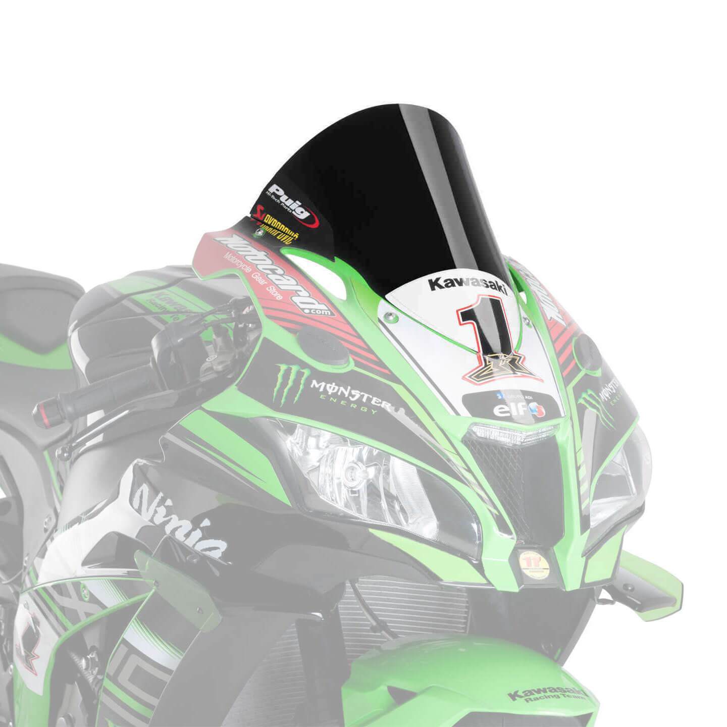 Puig Racing Screen | Black (Opaque) | Kawasaki ZX10-R 2016>2020 - Shop name