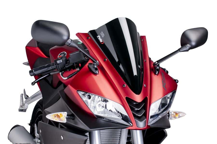 Puig Racing Screen | Black (Opaque) | Yamaha YZF-125 R 2008>2018 - Shop name