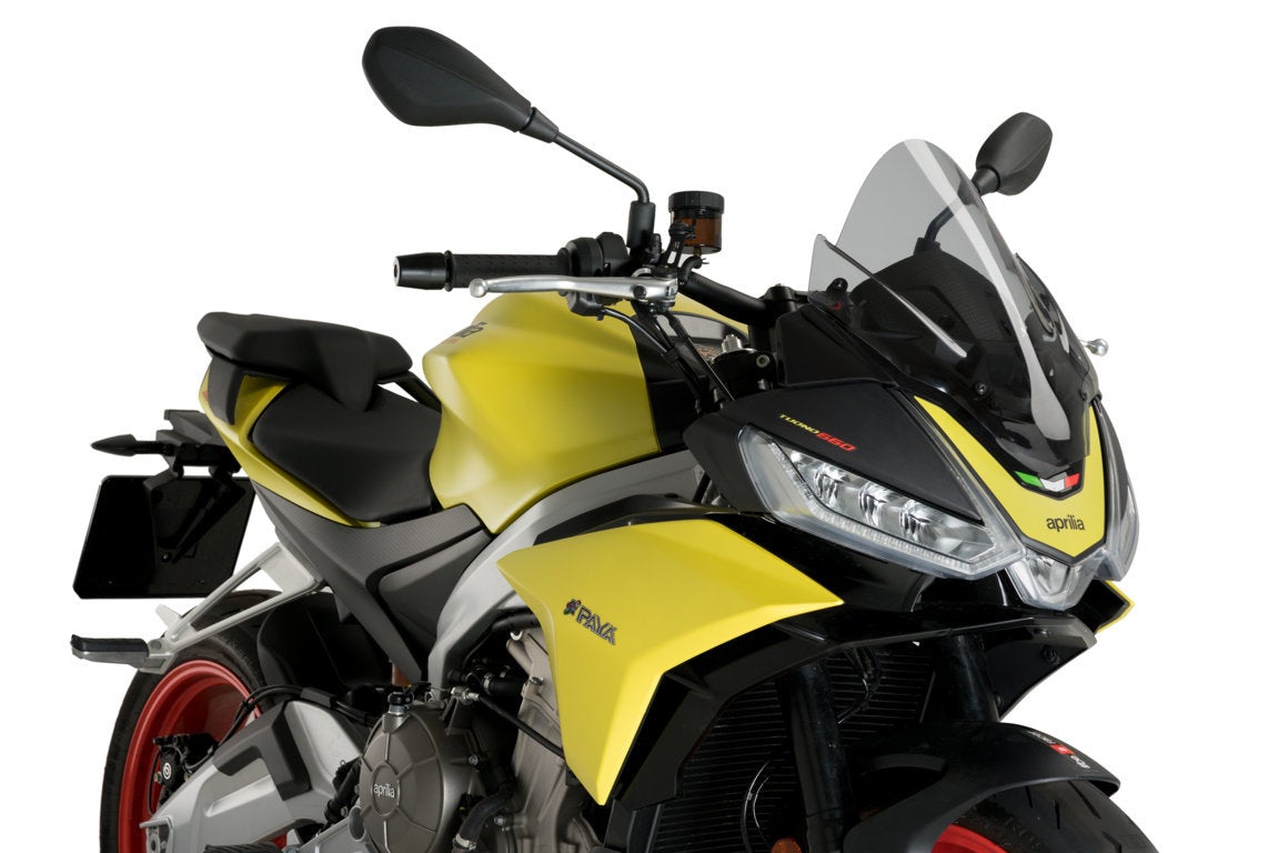 Puig Racing Screen | Light Smoke | Aprilia Tuono V4 2021>Current - Pyramid Motorcycle Accessories