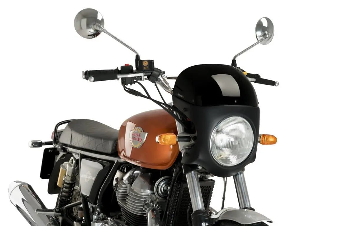 Puig Retro Semi Fairing | Black with Black (Opaque) Screen | Moto Guzzi V7 III Stone 750 2017>2022 - Shop name