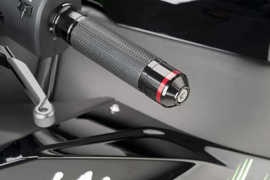 Puig Short Bar Ends | Black w/ Coloured Rings | Kawasaki ZX10-RR 2017>Current - Shop name