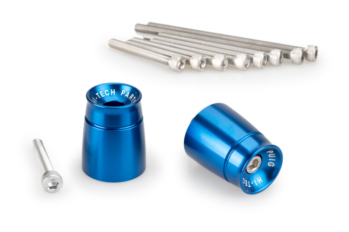 Puig Sport Bar Ends | Blue | Fits Various Suzuki Models - Pyramid Motorcycle Accessories