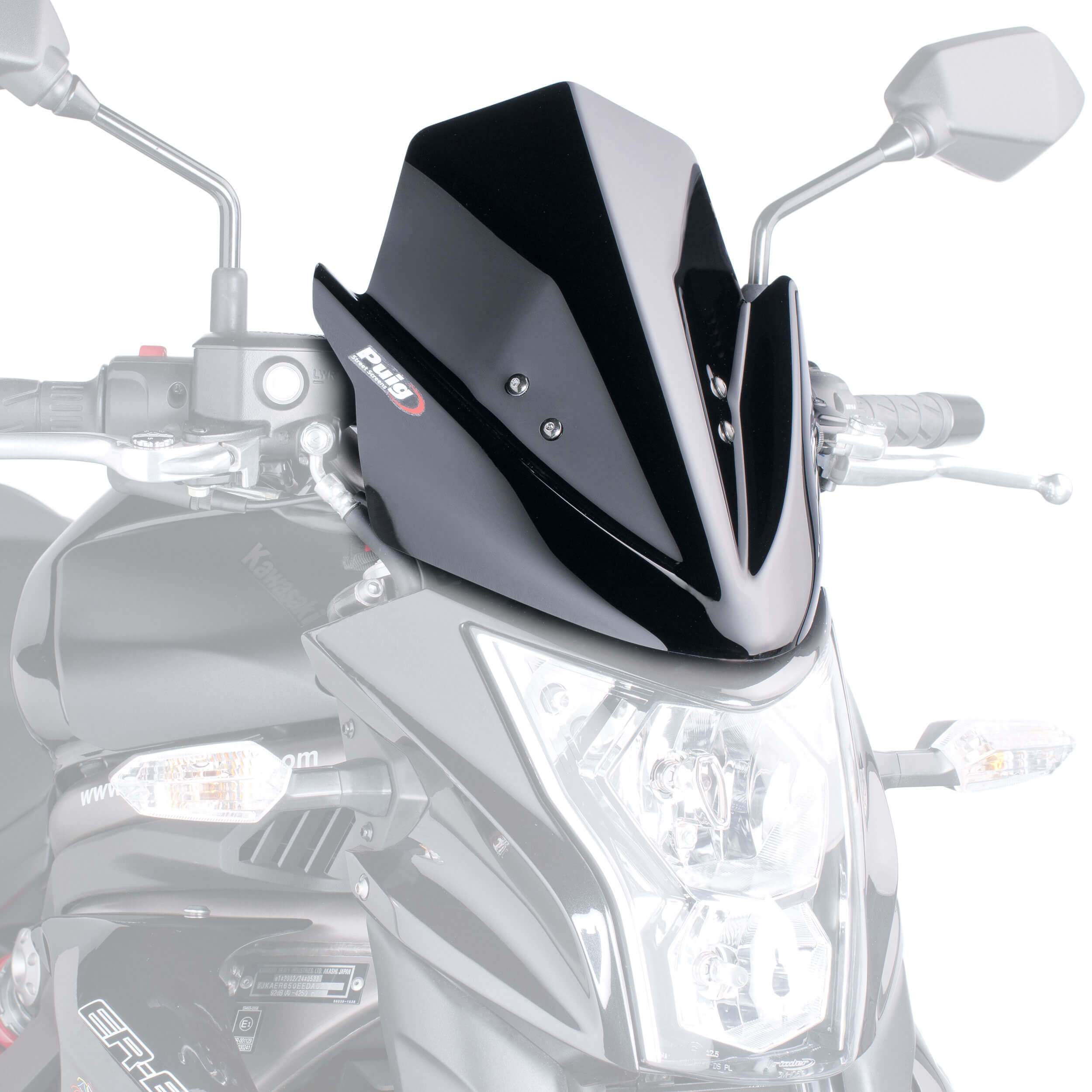 Puig Sport Screen | Black (Opaque) | Kawasaki ER-6N 2012>2016 - Shop name