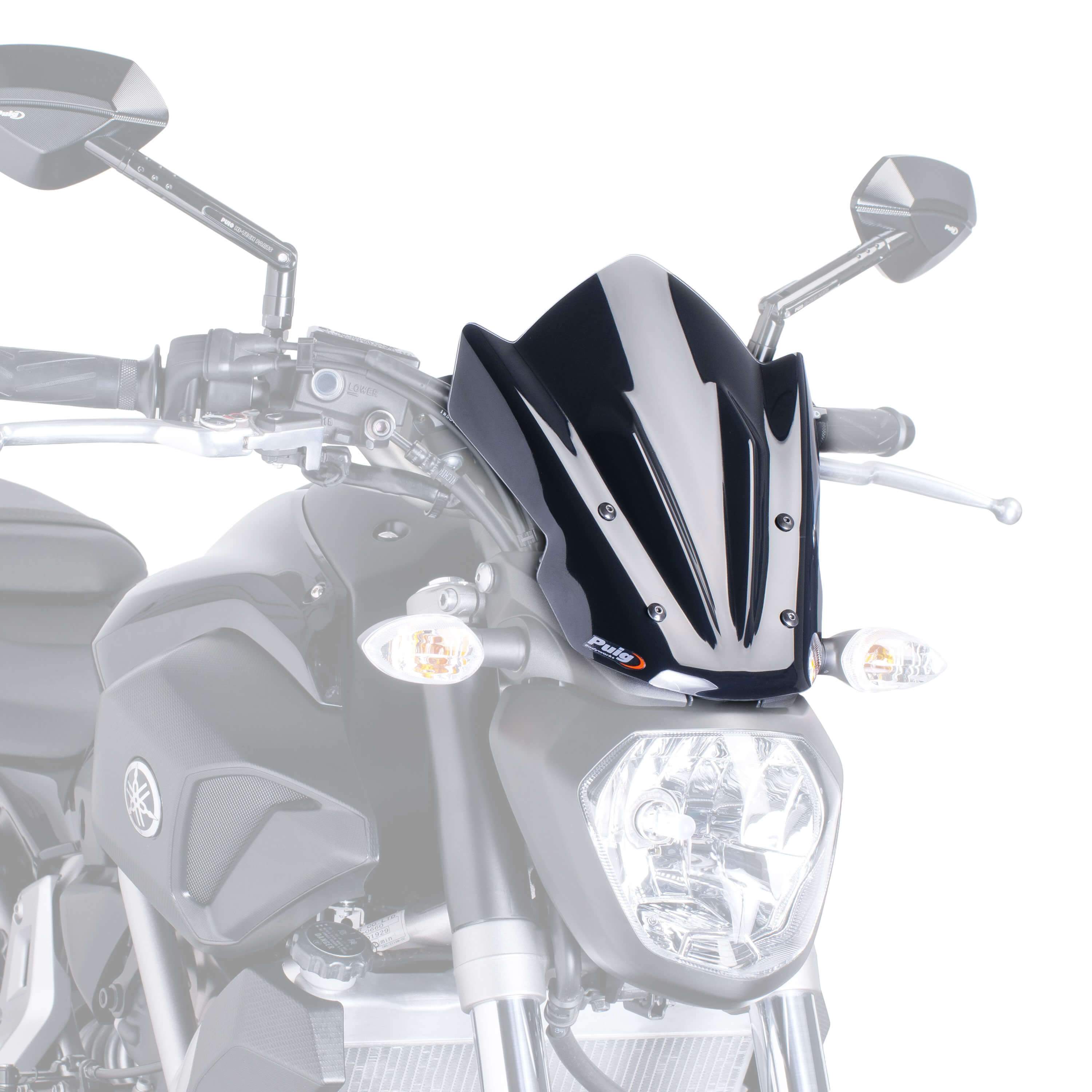 Puig Sport Screen | Black (Opaque) | Yamaha MT-07 2014>2017 - Shop name