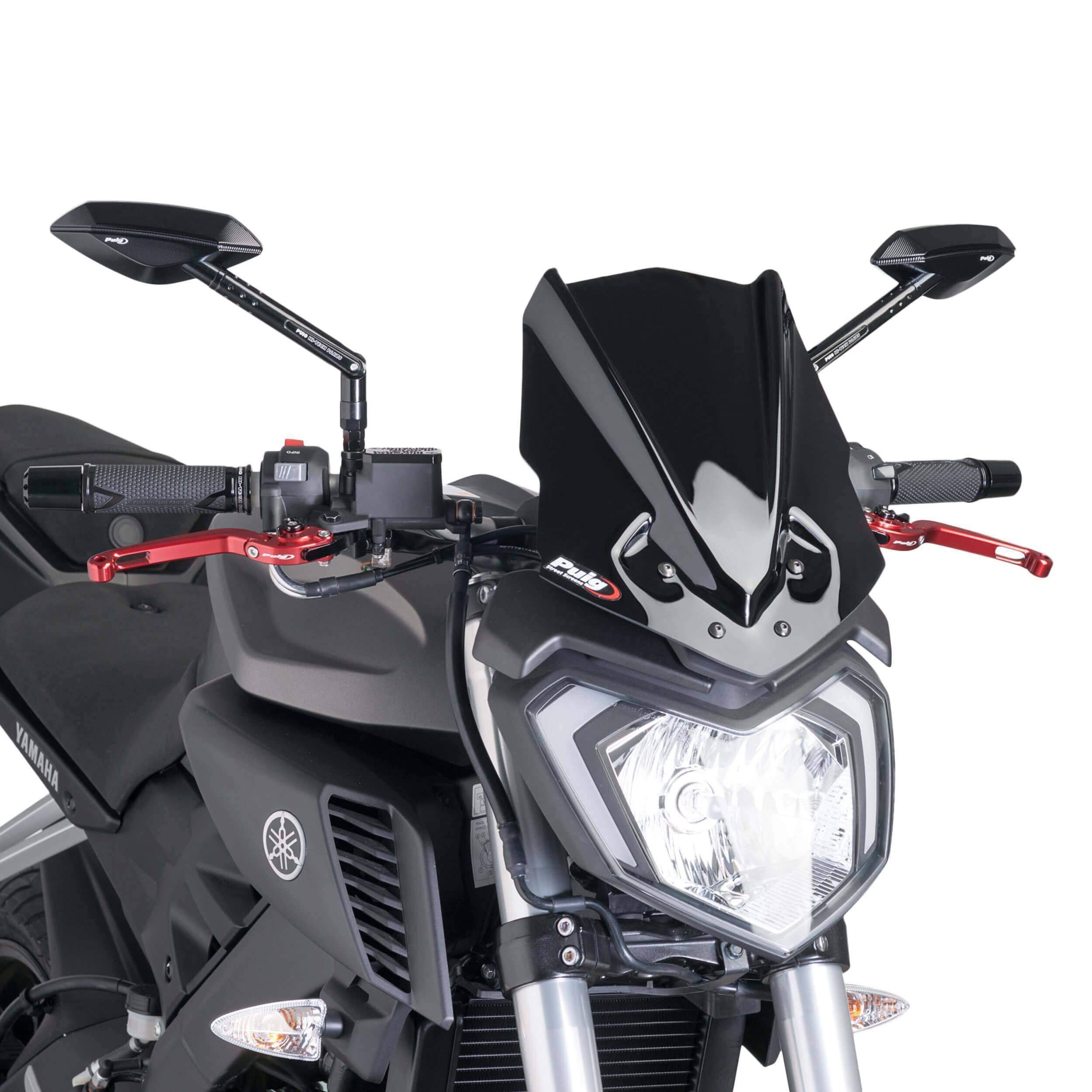 Puig Sport Screen | Black (Opaque) | Yamaha MT-125 2014>2019 - Shop name