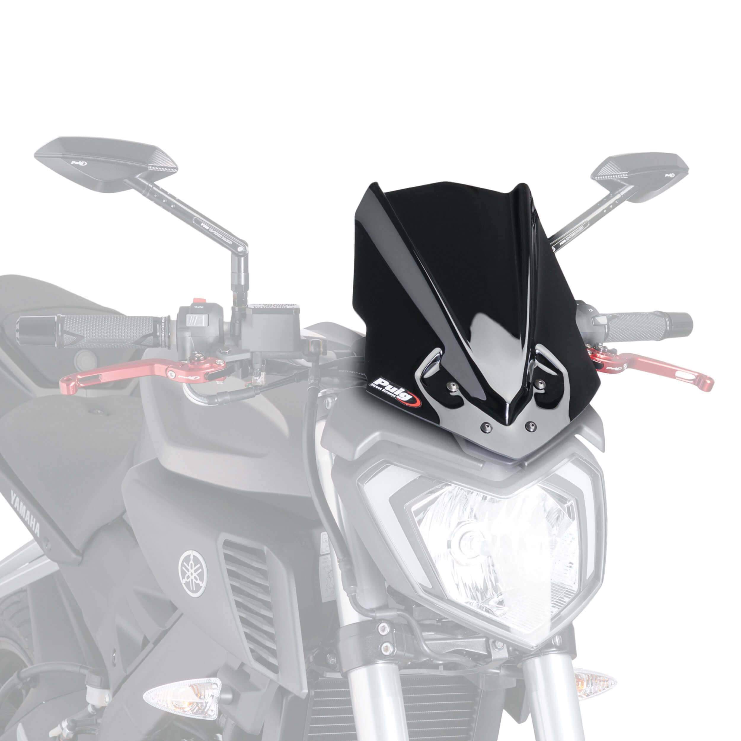 Puig Sport Screen | Black (Opaque) | Yamaha MT-125 2014>2019 - Shop name