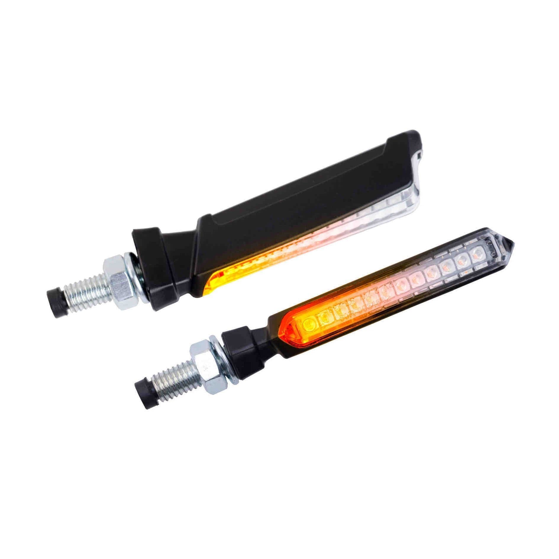 Puig Thin Sequential Indicators | Orange LED/Matte Black Facia - Shop name