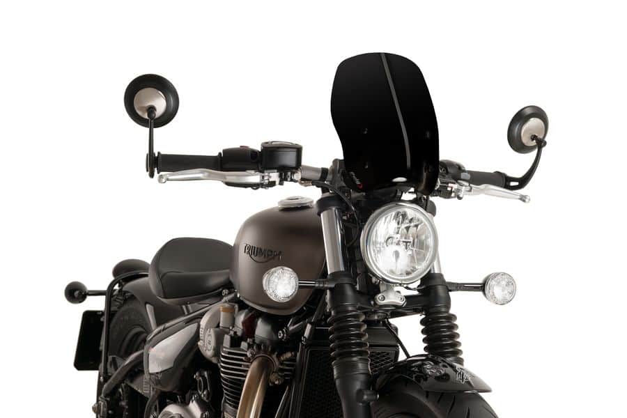 Puig Touring Screen | Black (Opaque) | Triumph Bonneville Bobber 2017>2021 - Shop name