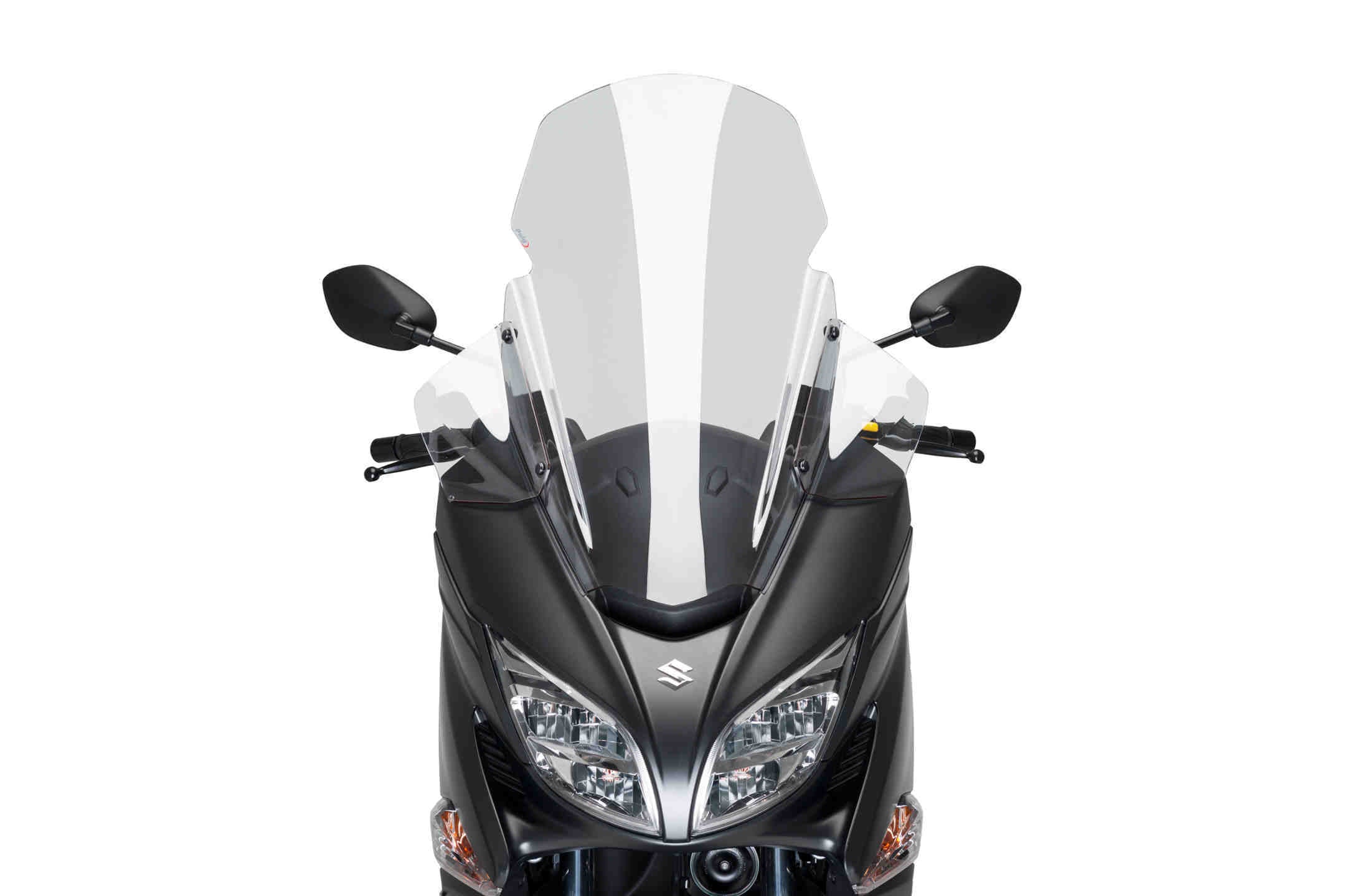Puig Touring Screen w/ Removable Handguards | Clear | Suzuki Burgman 400 2017>Current - Pyramid Motorcycle Accessories