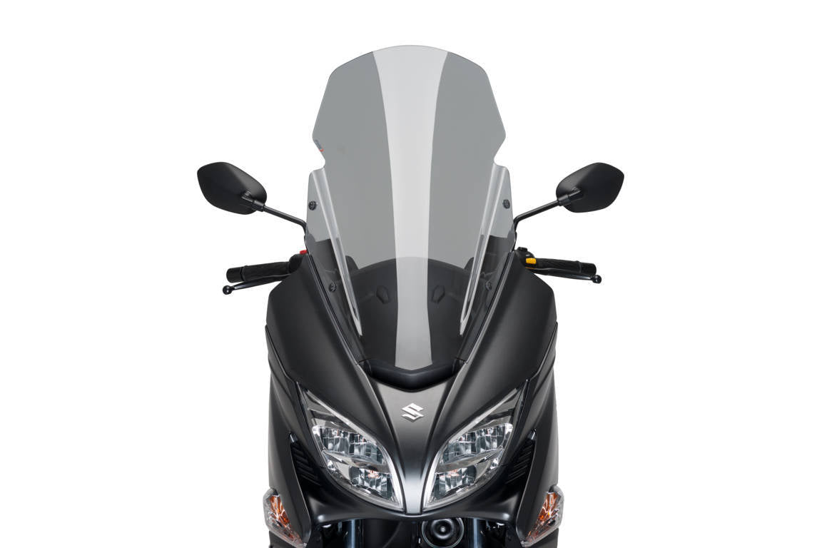 Puig Touring Screen w/ Removable Handguards | Light Smoke | Suzuki Burgman 400 2017>Current - Pyramid Motorcycle Accessories