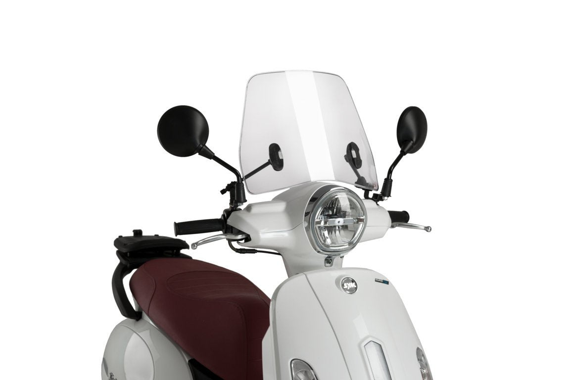 Puig Trafic Screen | Clear | Sym Fiddle 50 2021>Current - Pyramid Motorcycle Accessories