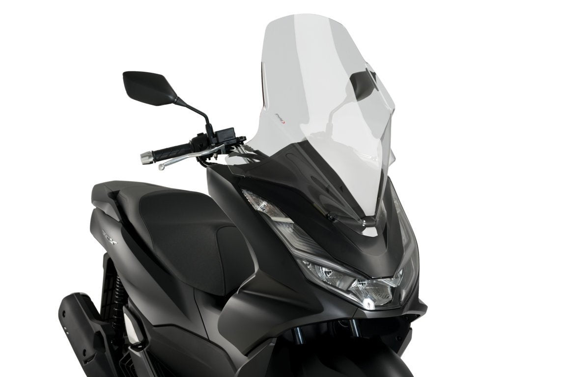 Puig V-Tech Line Touring Screen | Clear | Honda PCX 125 2021>2024 - Pyramid Motorcycle Accessories