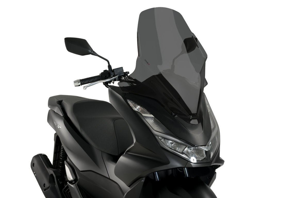 Puig V-Tech Line Touring Screen | Dark Smoke | Honda PCX 125 2021>2024 - Pyramid Motorcycle Accessories