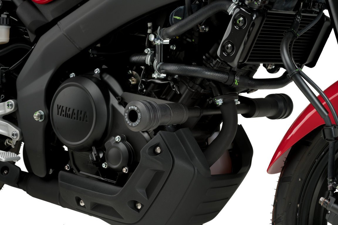 Puig Vintage 2.0 Frame Sliders | Black | Yamaha XSR 125 2021>Current - Pyramid Motorcycle Accessories