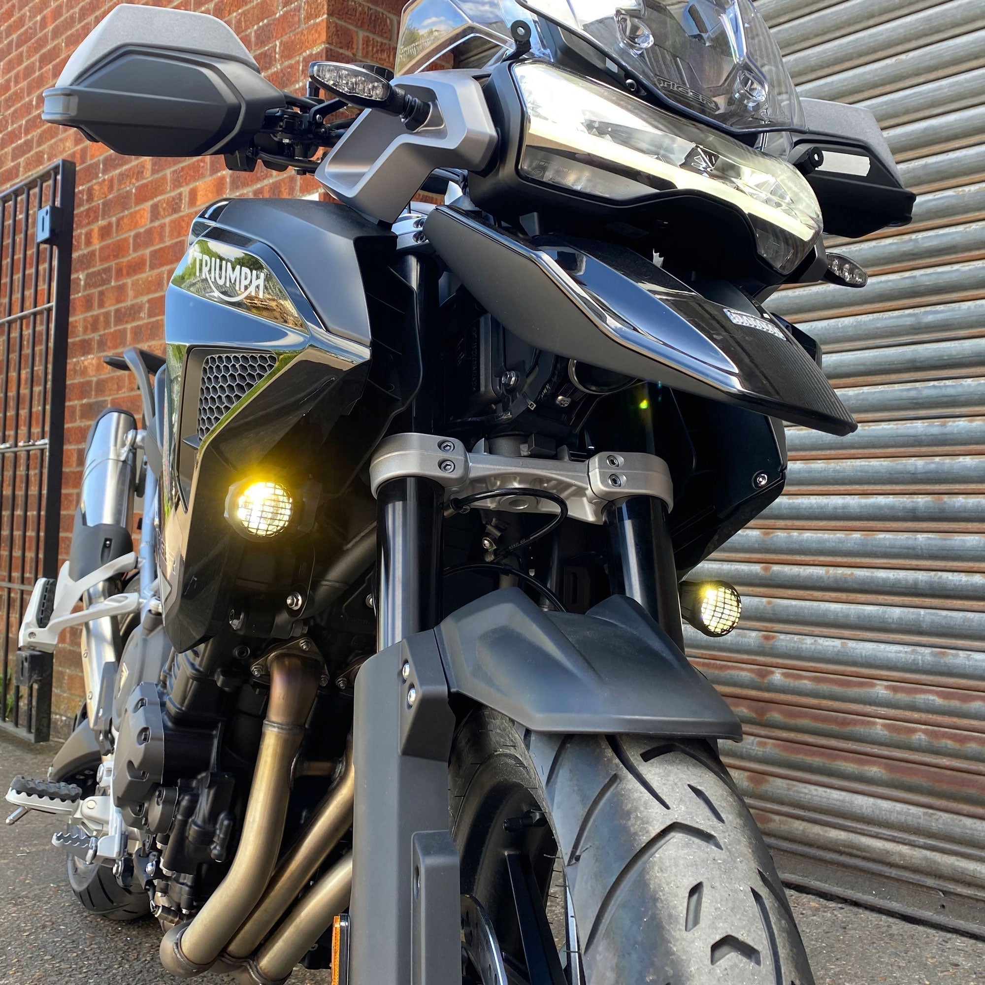Pyramid Auxiliary Headlight Guards | Matte Black | Triumph Tiger 1200 GT 2022>Current - Shop name
