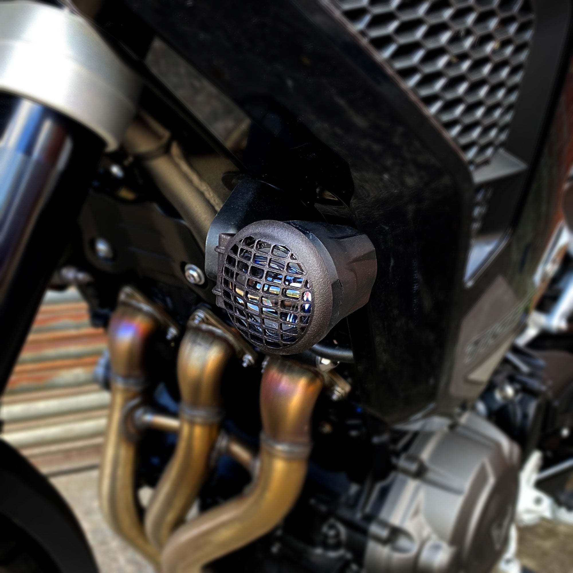 Pyramid Auxiliary Headlight Guards | Matte Black | Triumph Tiger 1200 GT 2022>Current - Shop name
