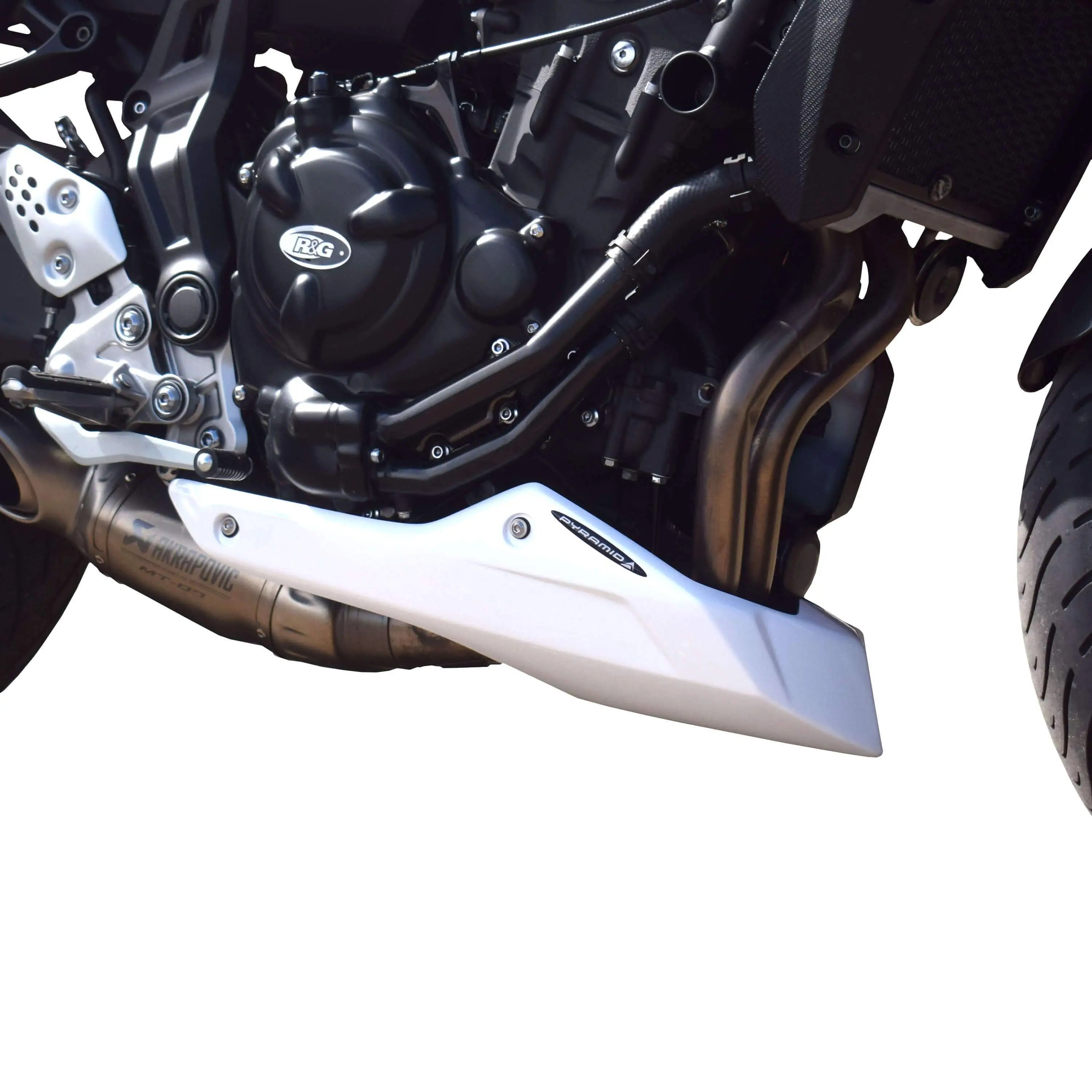 Pyramid Belly Pan | Gloss White | Yamaha MT-07 2013>2024 - Shop name