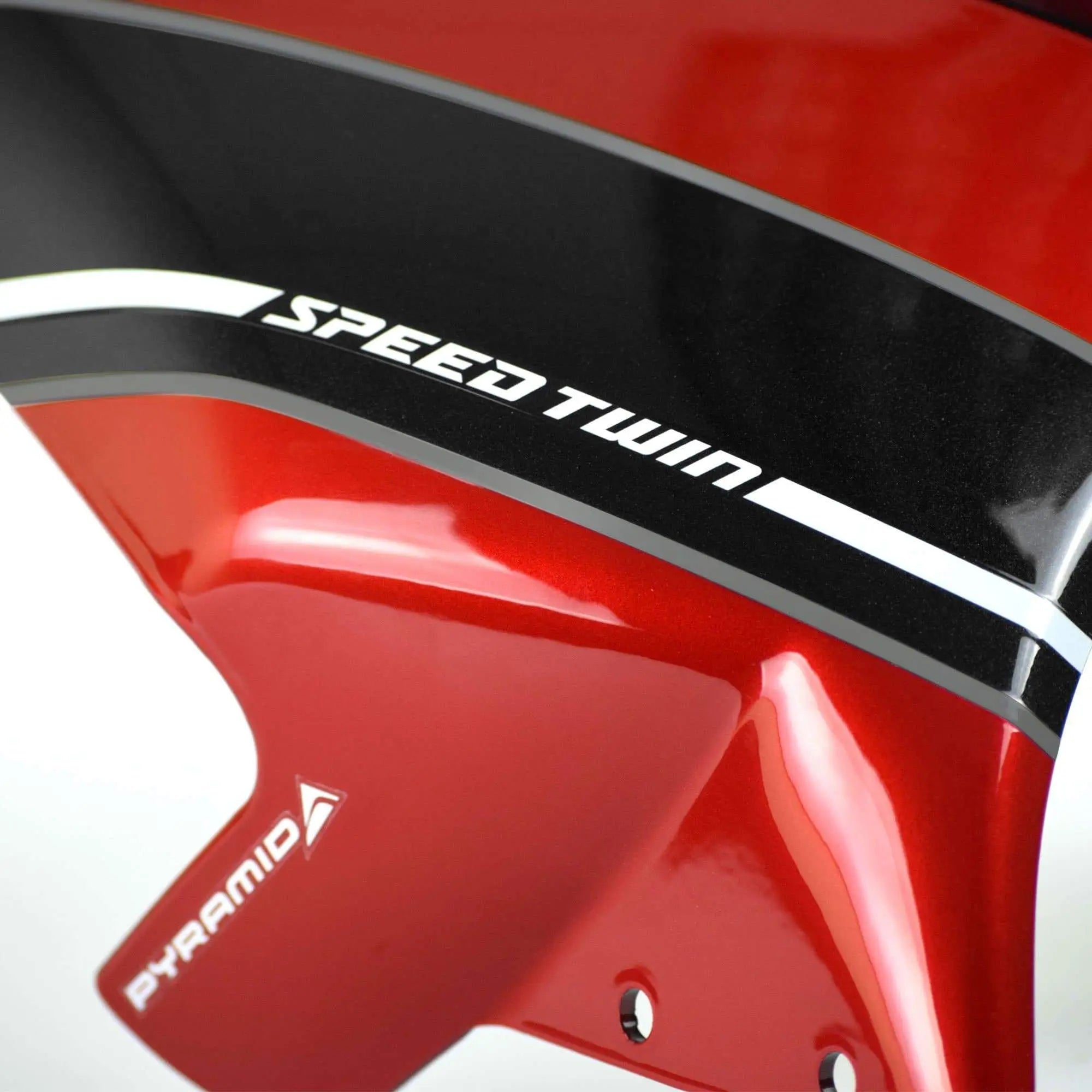 Pyramid Fly Screen | Korosi Red & Storm Grey | Triumph Speed Twin 1200 2019>2024 - Shop name