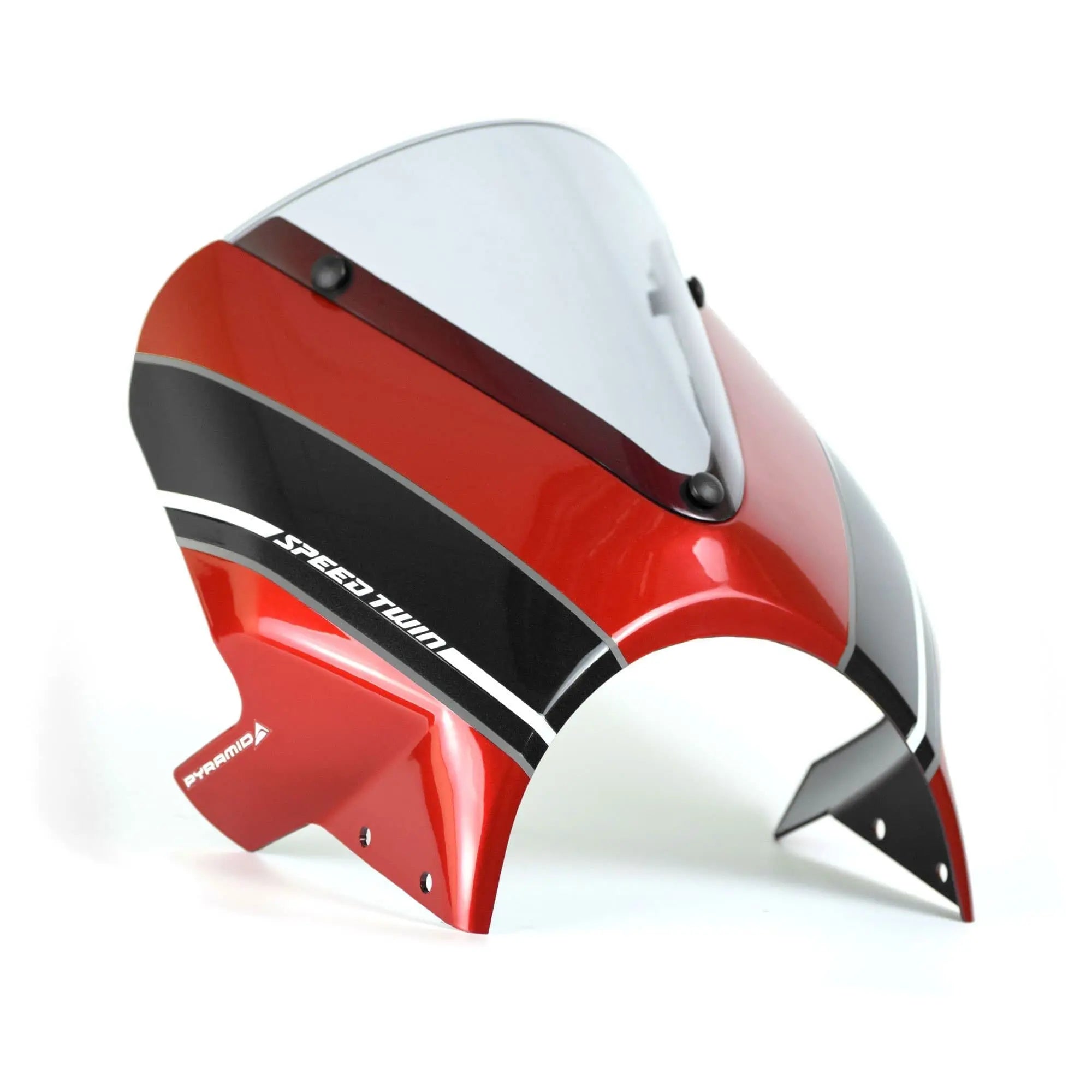 Pyramid Fly Screen | Korosi Red & Storm Grey | Triumph Speed Twin 1200 2019>2024 - Shop name