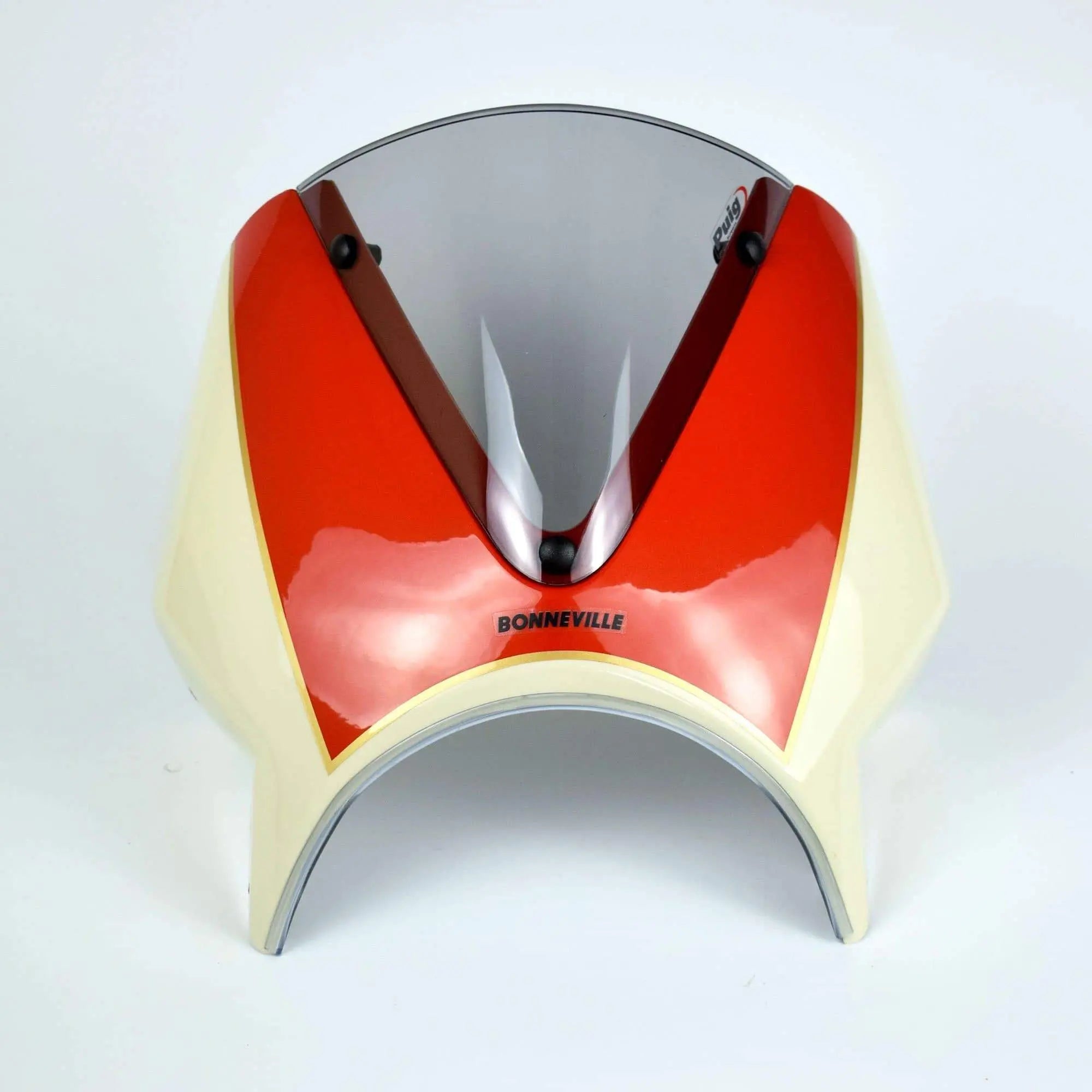 Pyramid Fly Screen | New England White & Intense Orange | Triumph Bonneville T100 2016>Current - Shop name