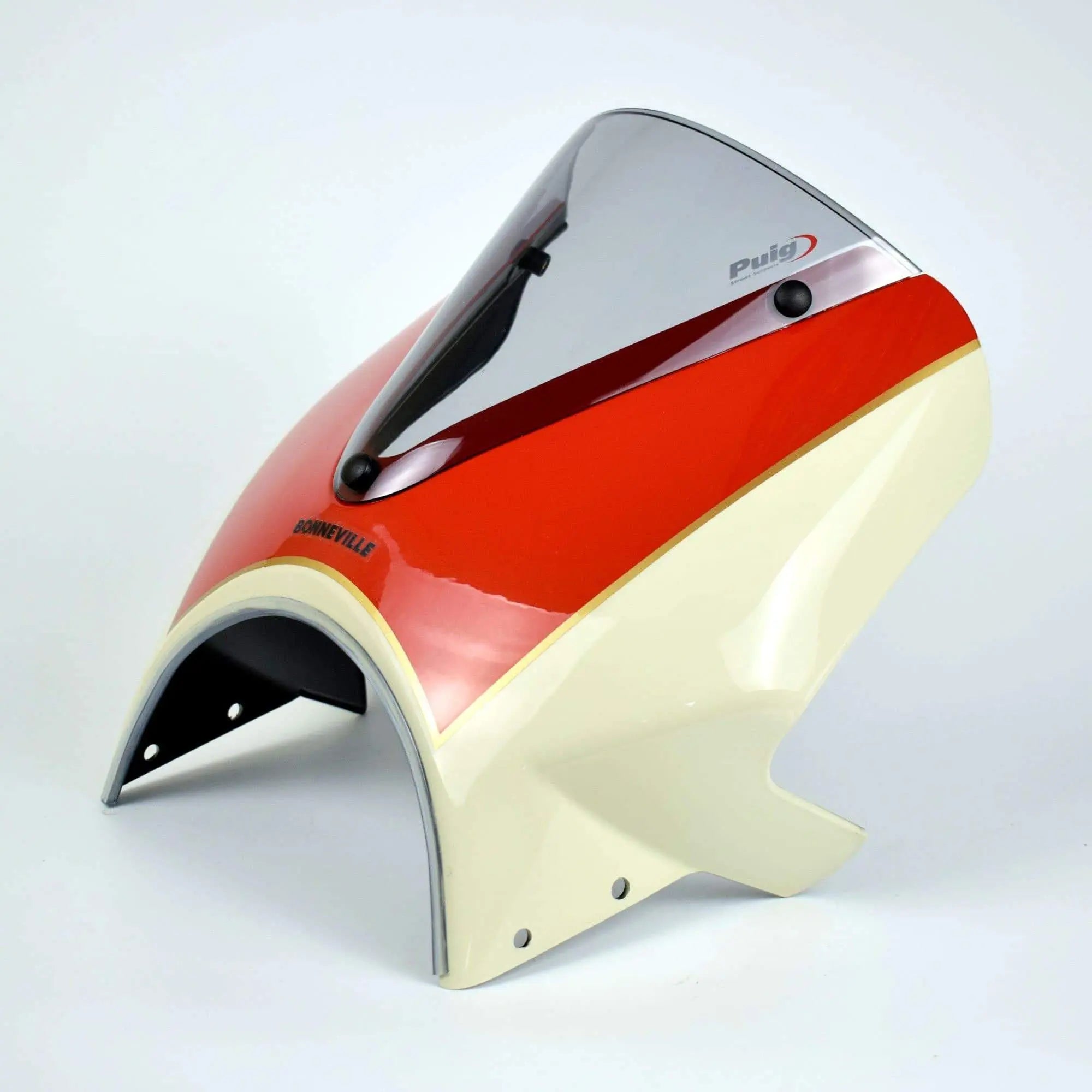 Pyramid Fly Screen | New England White & Intense Orange | Triumph Bonneville T100 2016>Current - Shop name