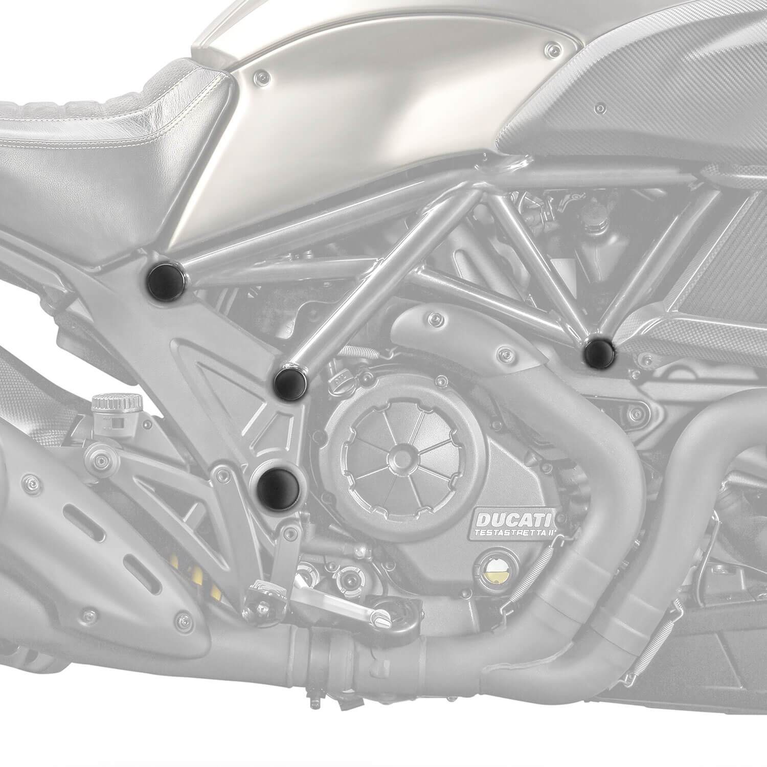Pyramid Frame End Caps | Matte Black | Ducati Diavel 2011>Current - Shop name