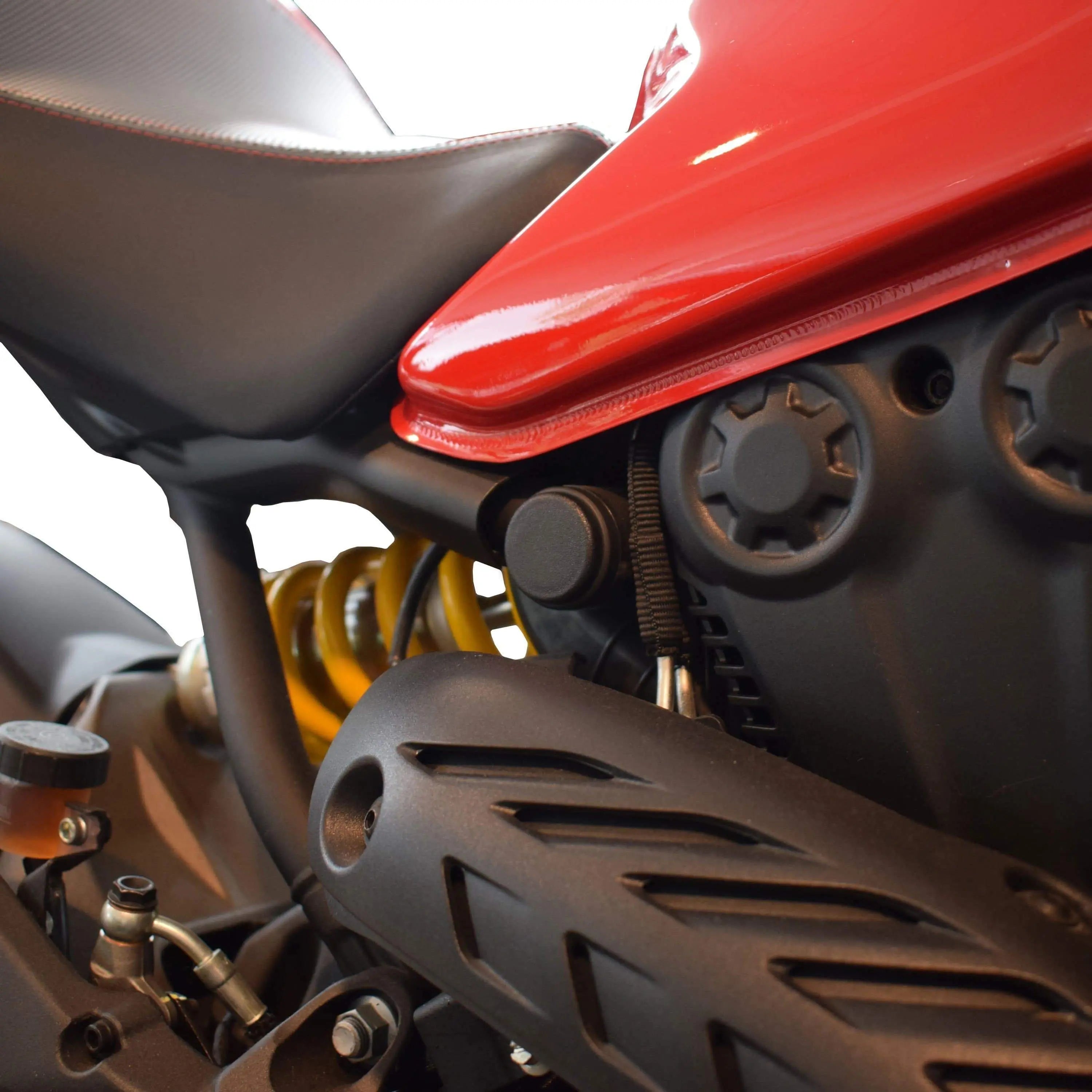 Pyramid Frame End Caps | Matte Black | Ducati Monster 1200/S 2014>2016 - Shop name