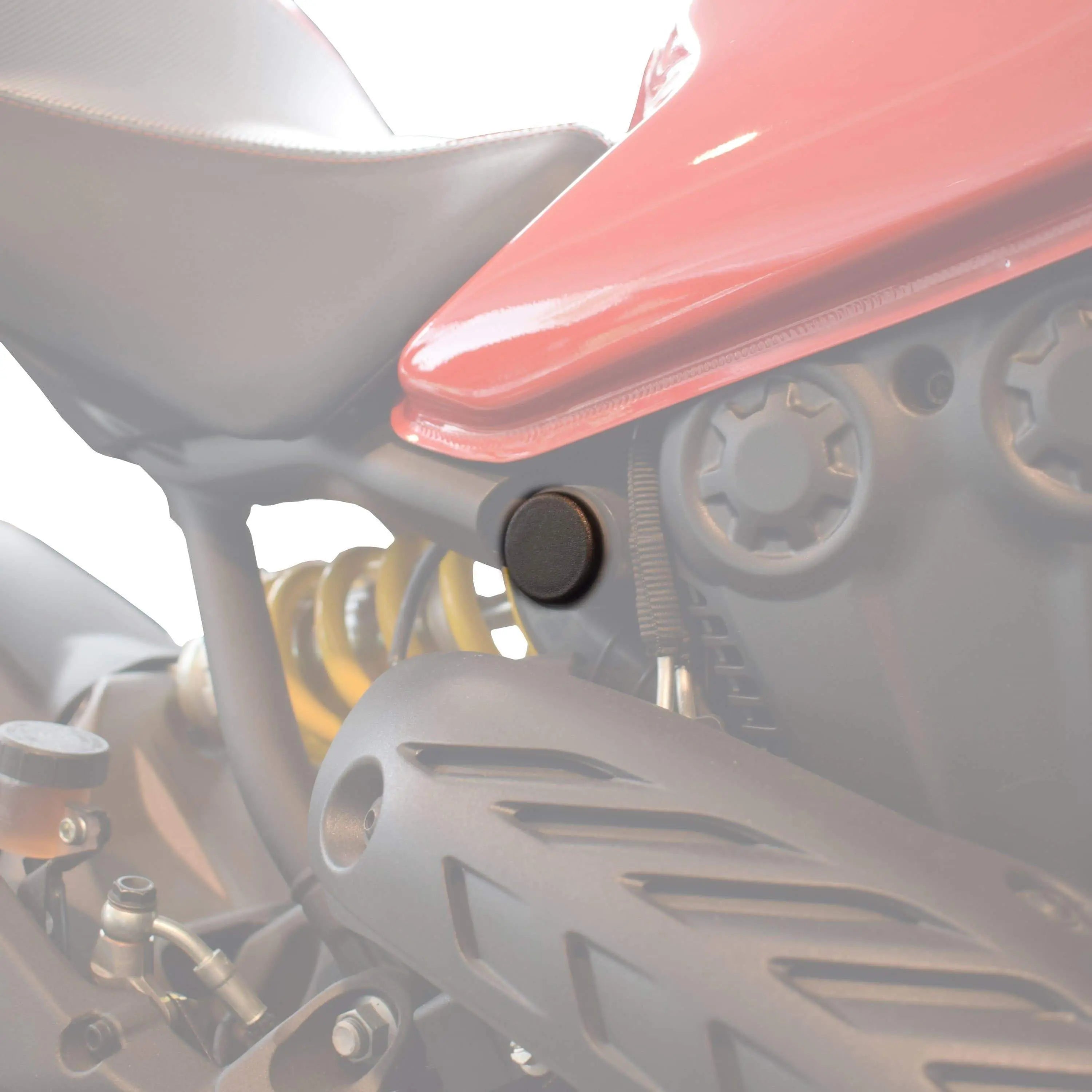 Pyramid Frame End Caps | Matte Black | Ducati Monster 1200/S 2014>2016 - Shop name