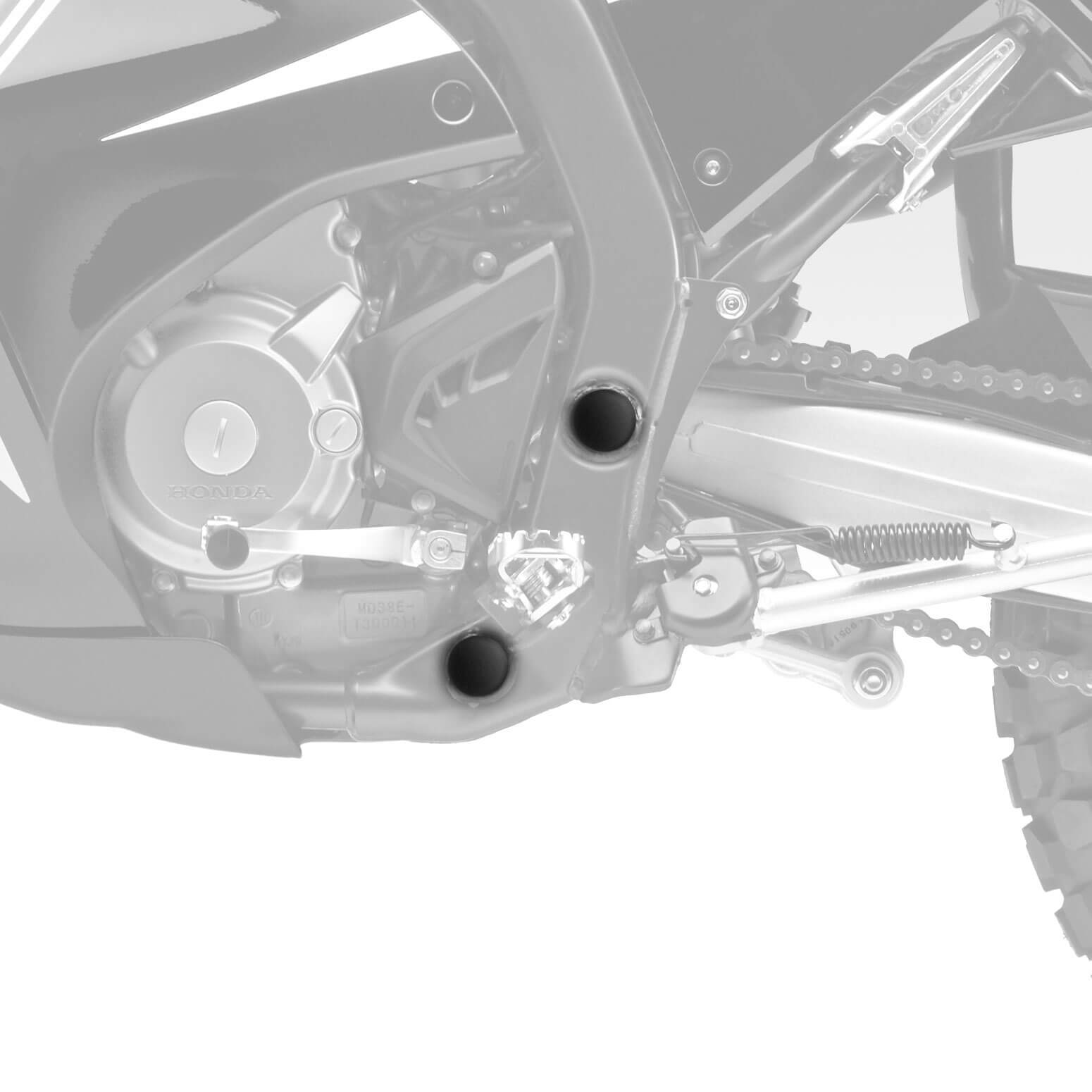 Pyramid Frame End Caps | Matte Black | Honda CRF 250 L 2012>Current - Shop name
