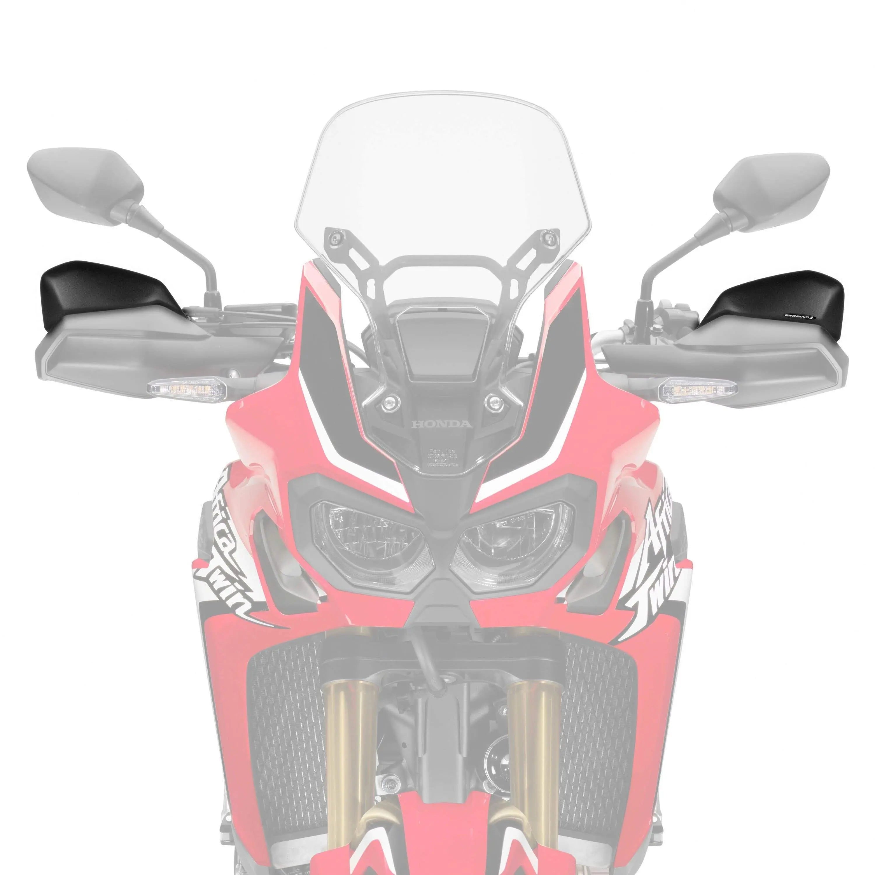Pyramid Handguard Extensions | Matte Black | Honda CRF 1000 L Africa Twin 2016>2019 - Shop name