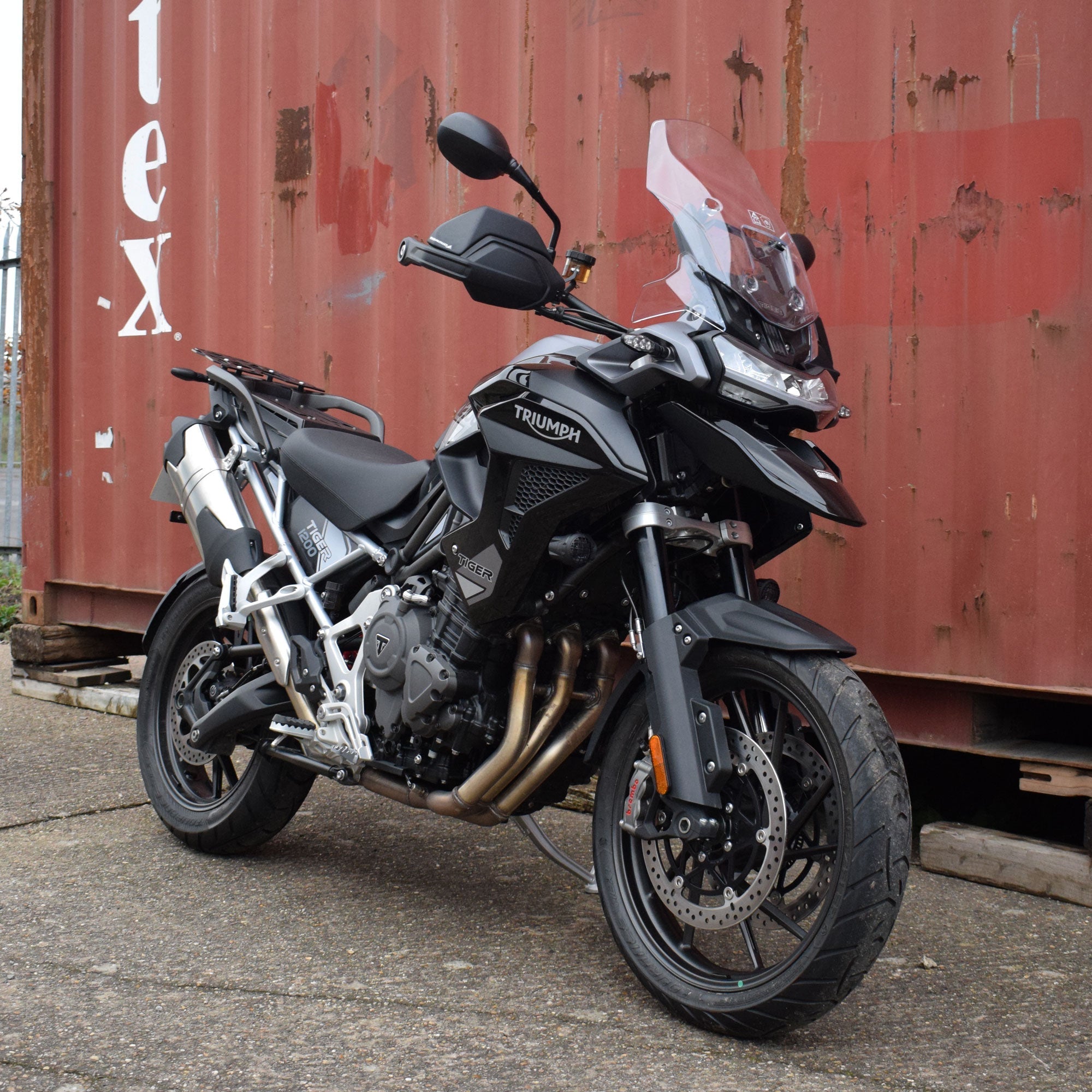 Pyramid Handguard Extensions | Matte Black | Triumph Tiger 1200 GT Pro 2022>Current - Shop name