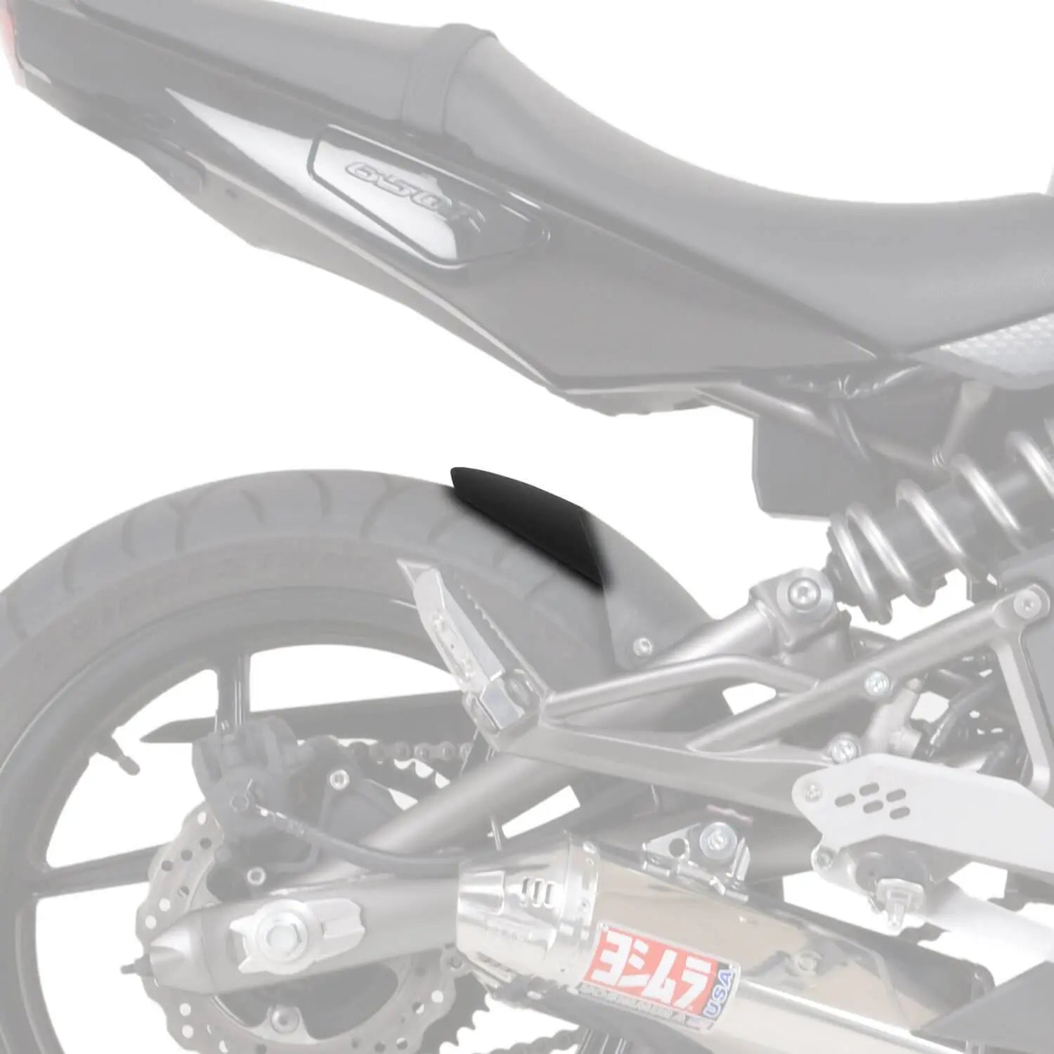 Pyramid Hugger Extension | Matte Black | Kawasaki ER-6F 2009>2011 - Shop name
