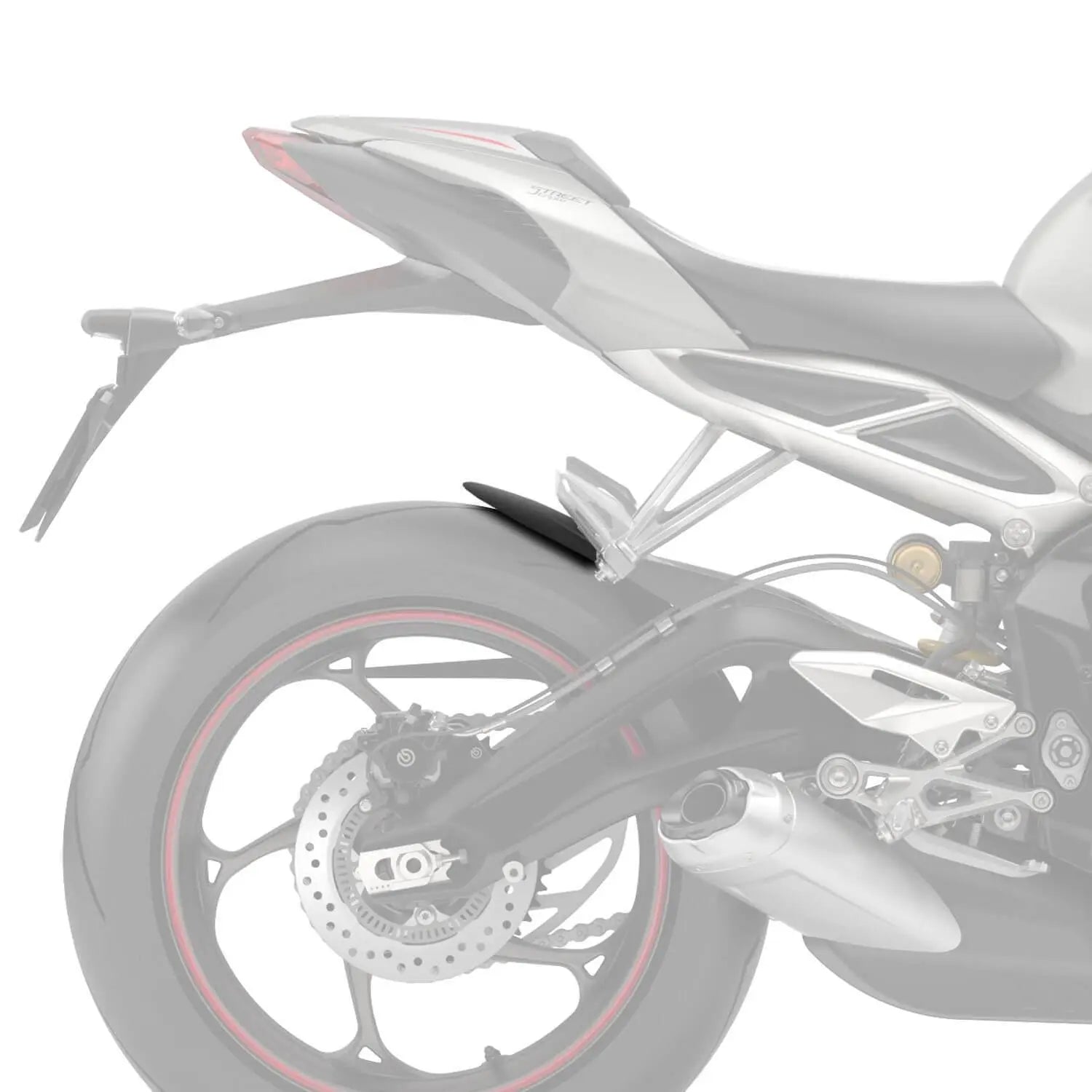 Pyramid Hugger Extension | Matte Black | Triumph Street Triple 765 2017>Current - Shop name