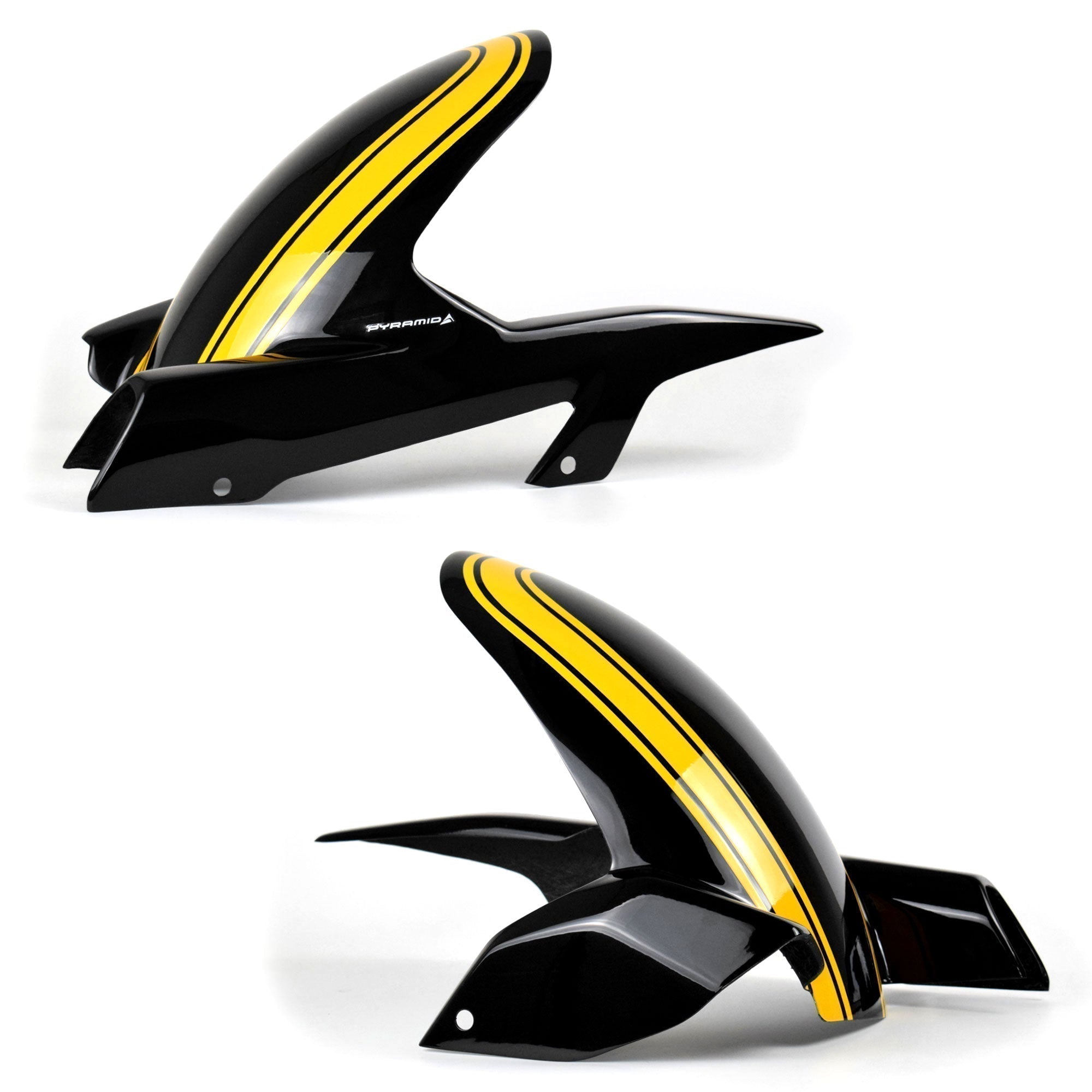 Pyramid Hugger | Metallic Diablo Black/Metallic Yellow (Yellow Ball Scheme) | Kawasaki Z 900 RS SE 2022>Current - Pyramid Motorcycle Accessories