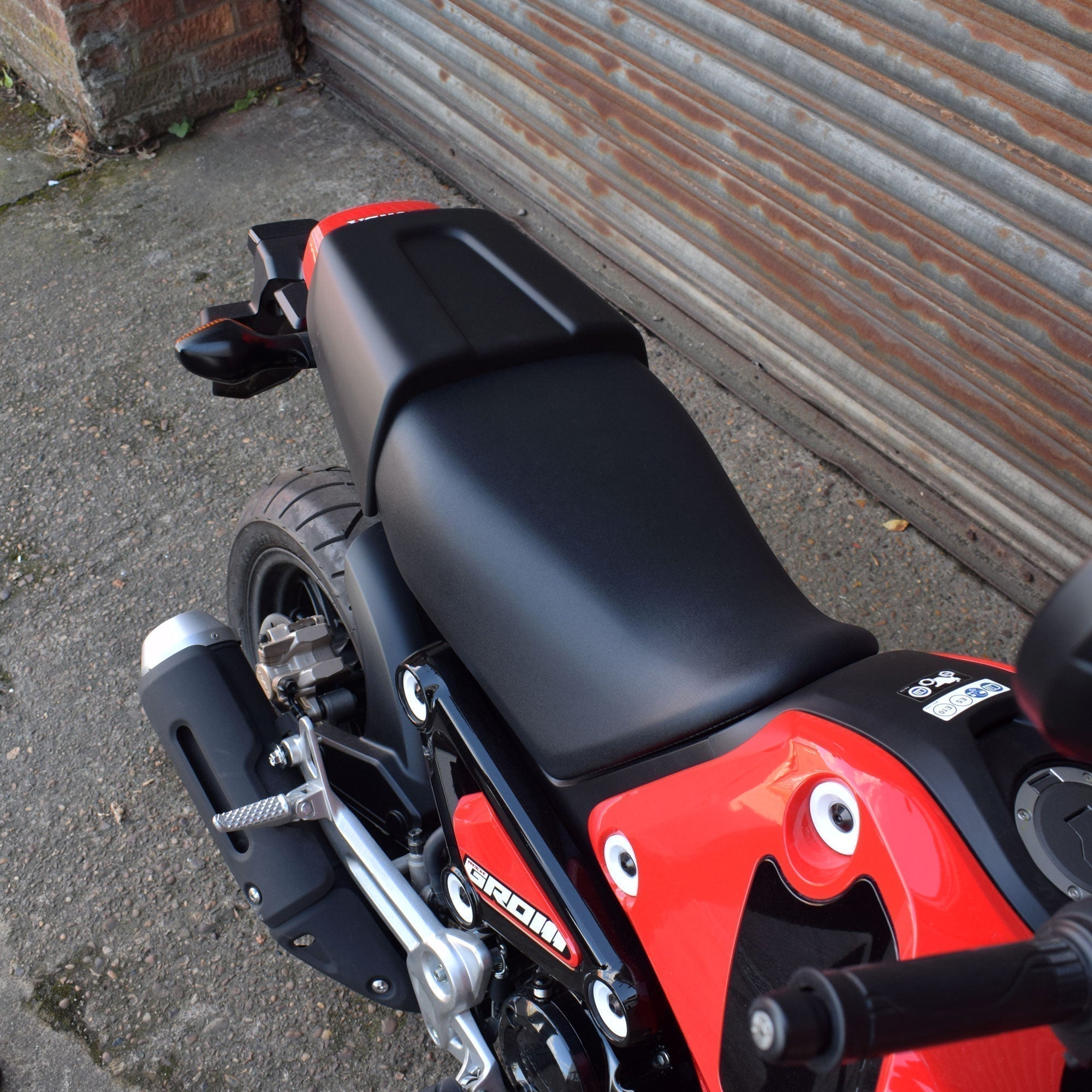 Pyramid Seat Cowl | Gayety Red & Gloss Black | Honda MSX 125 2021>Current - Shop name