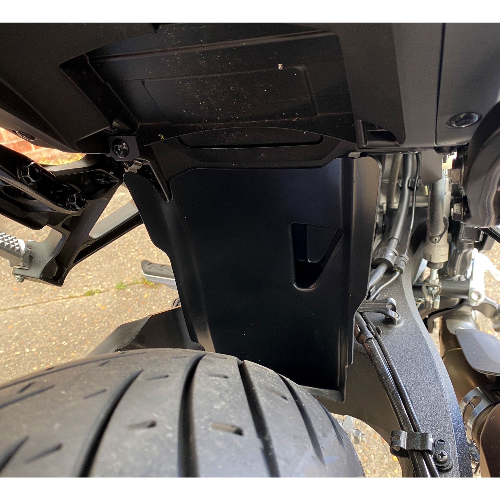 Pyramid Shock Shield | Matte Black | Honda NT1100 2022>2024 - Shop name