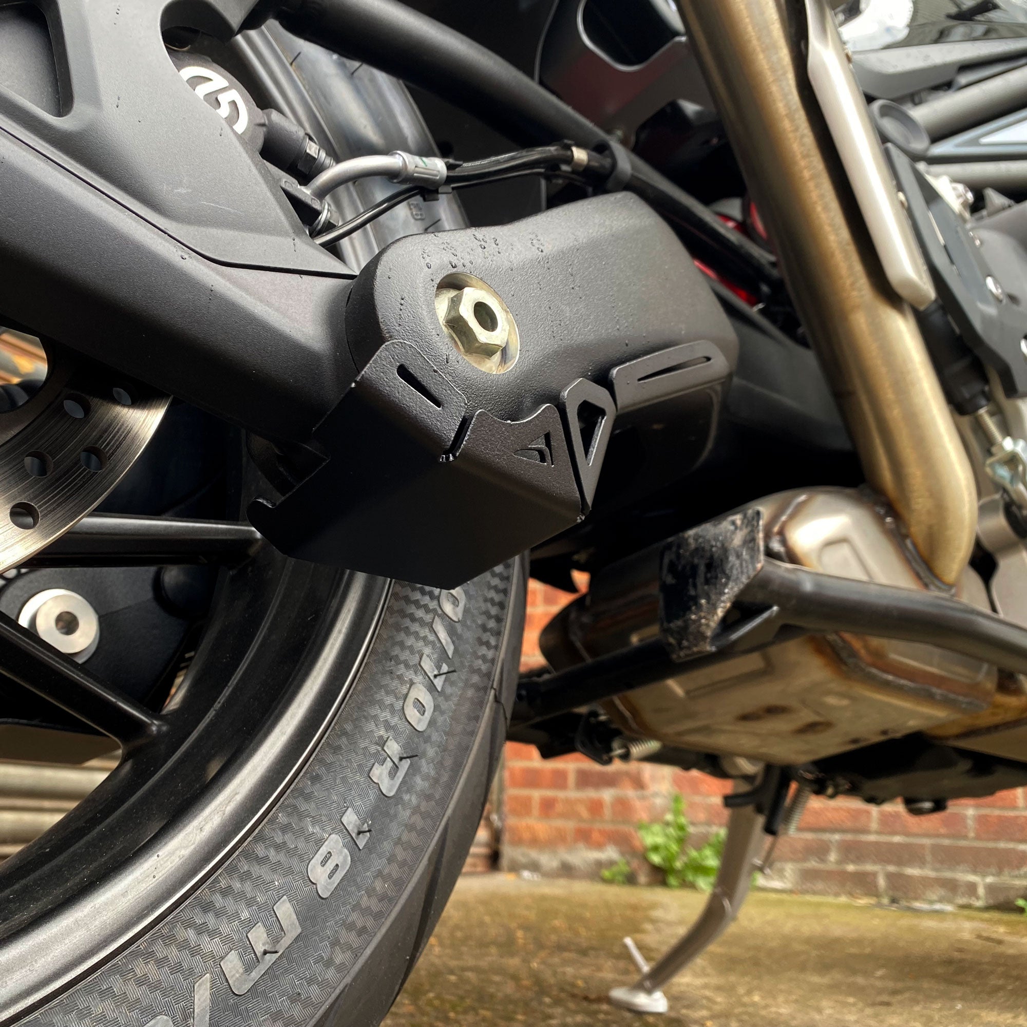 Pyramid Swingarm Protectors | Matte Black | Triumph Tiger 1200 Rally Explorer 2022>Current - Shop name