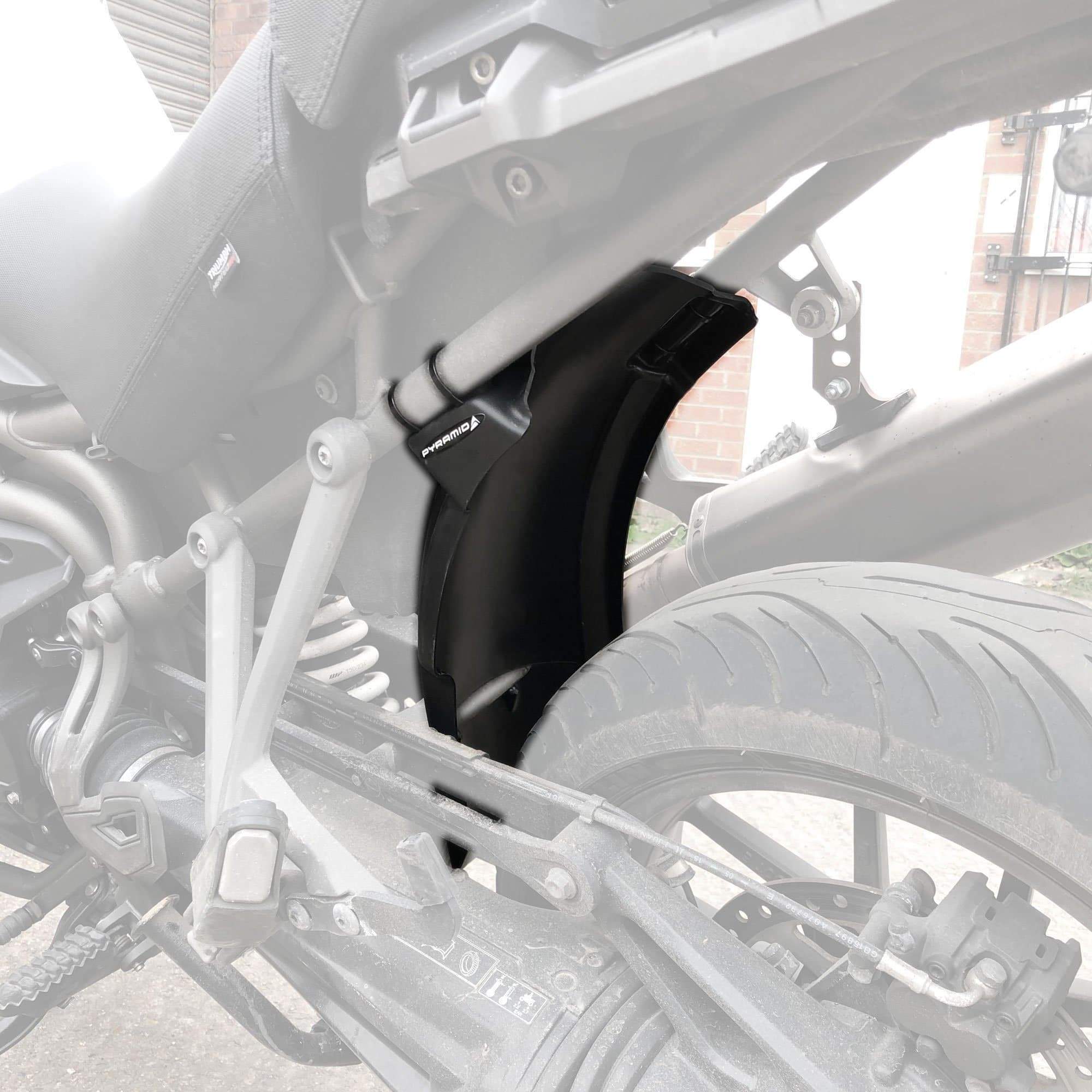 Pyramid TREK Shock Shield | Matte Black | Triumph Tiger 1200 XC/XCX/XRA/Low 2016>Current - Pyramid Motorcycle Accessories