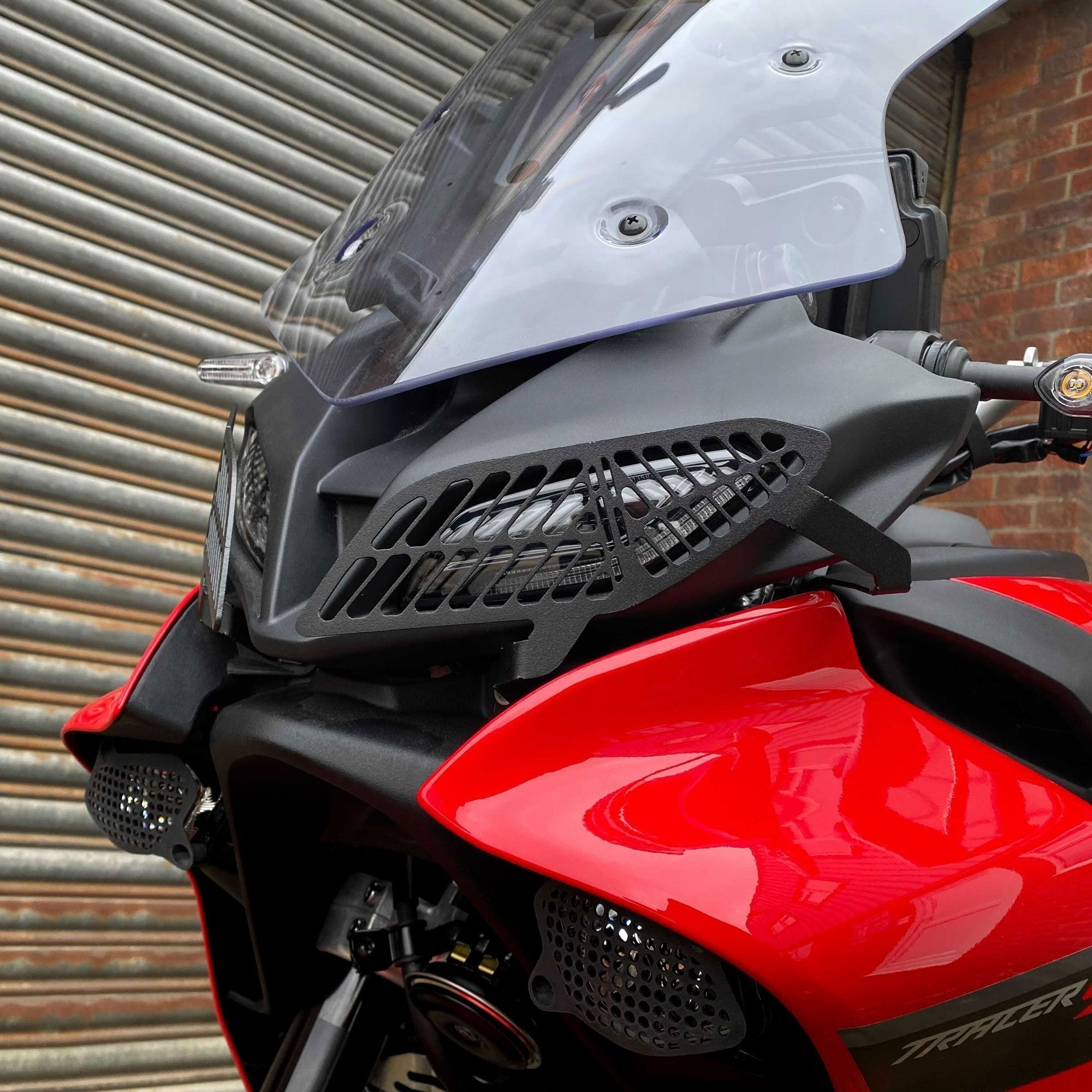 Pyramid Upper Headlight Guards | Matte Black | Yamaha Tracer 9 2021>2024-Headlight Protection-Pyramid Motorcycle Accessories