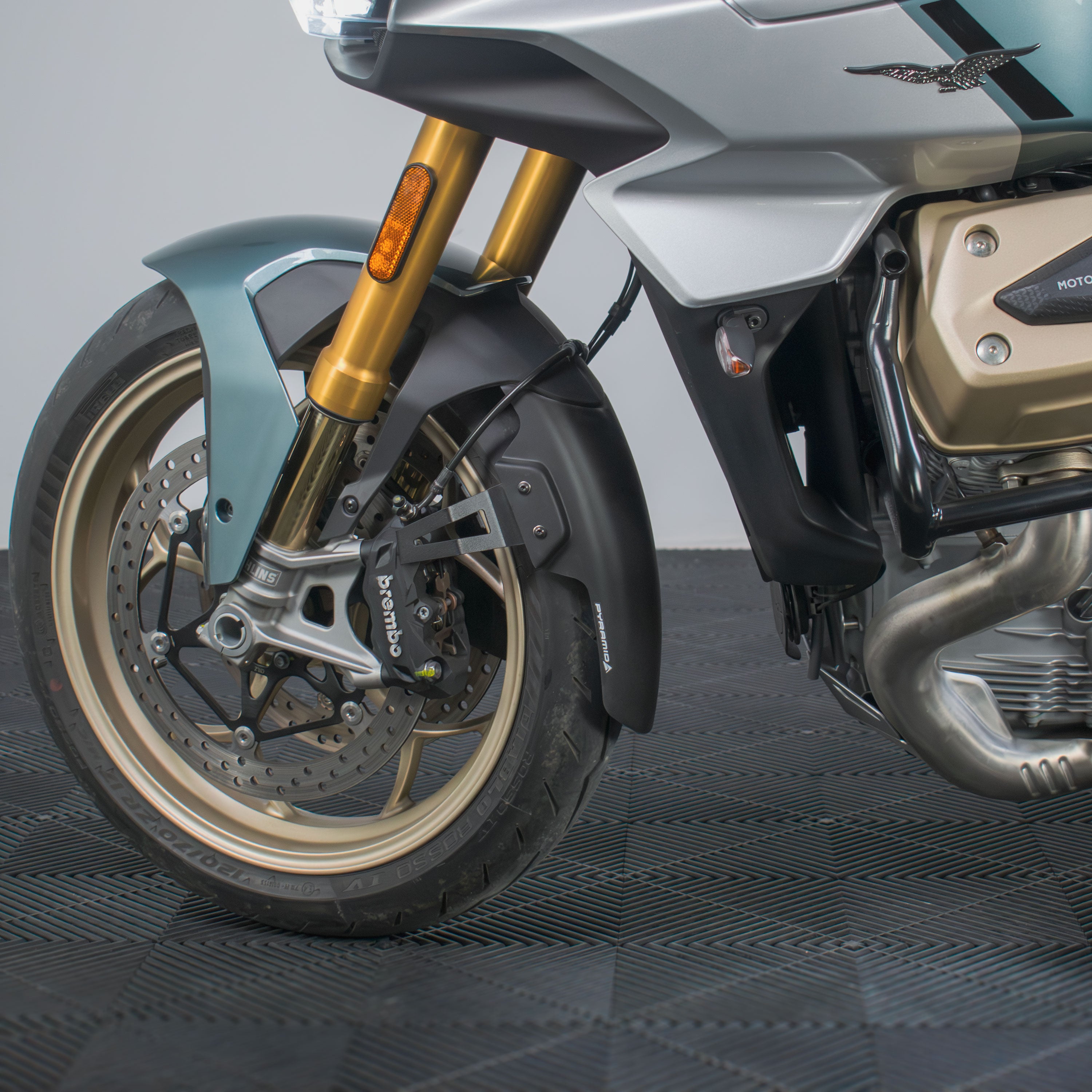 Pyramid Extenda Fenda EXTRA | Matte Black | Moto Guzzi V100 Mandello S 2022>Current -   Pyramid Motorcycle Accessories