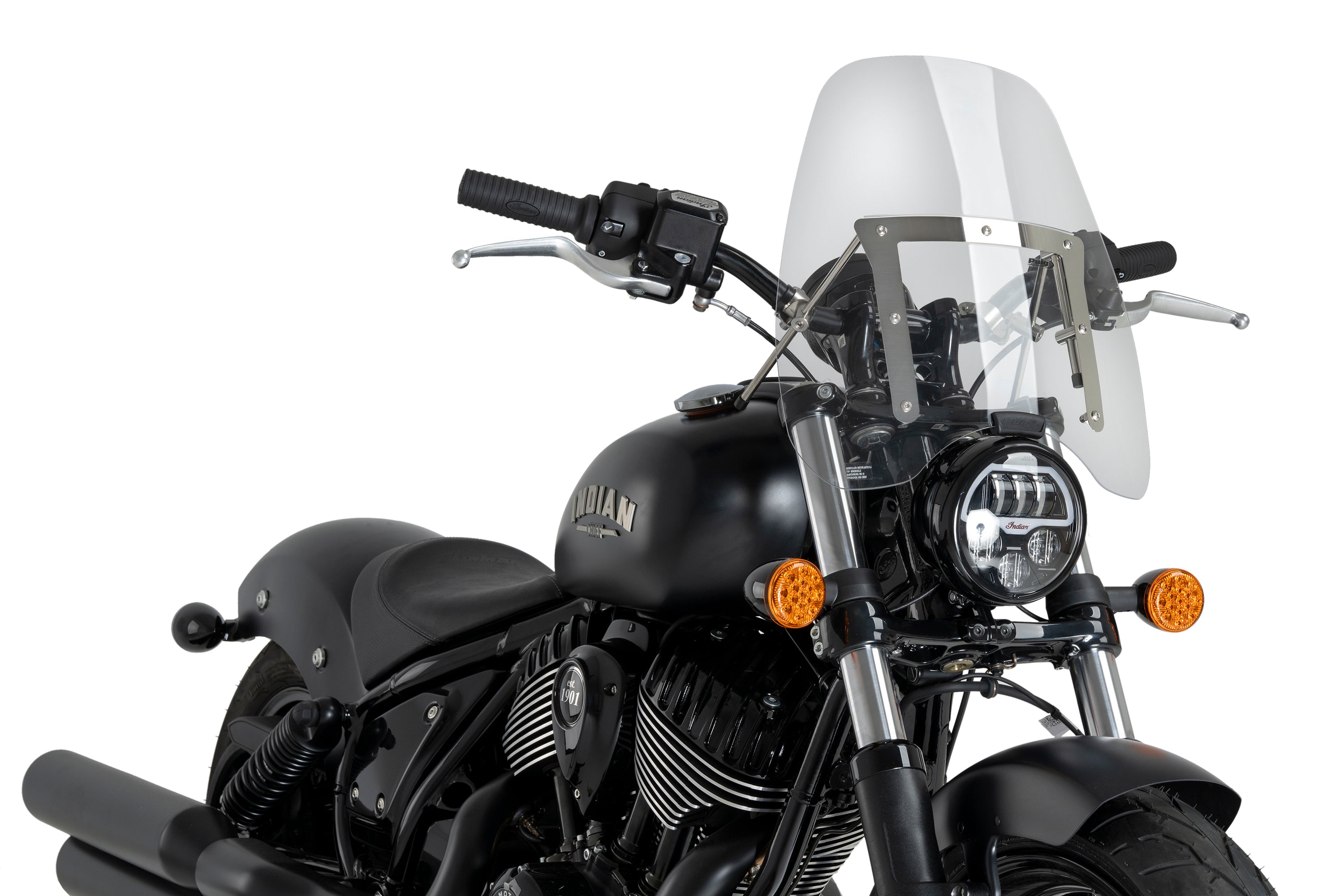 Puig Chopper Universal Handlebar Mounted Screen | Clear -   Pyramid Motorcycle Accessories