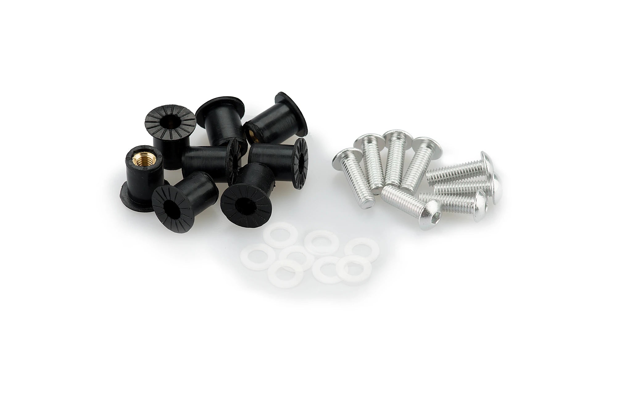 Puig M5 Screen Screws 6 Pack With Silenblocks | Silver -   Pyramid Motorcycle Accessories