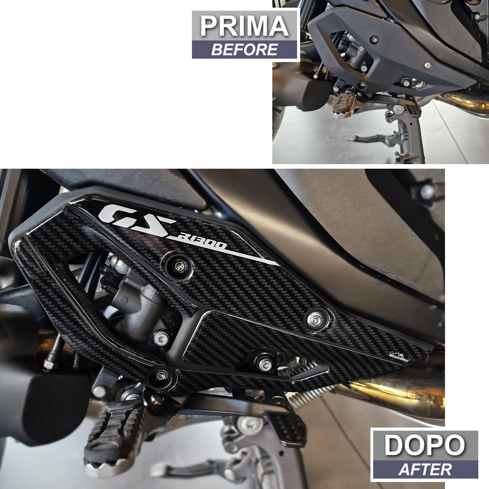 Resin Bike 3D Motorcycle Stickers - Heel Pads | BMW R 1300 GS 2023>2025 -   Pyramid Motorcycle Accessories