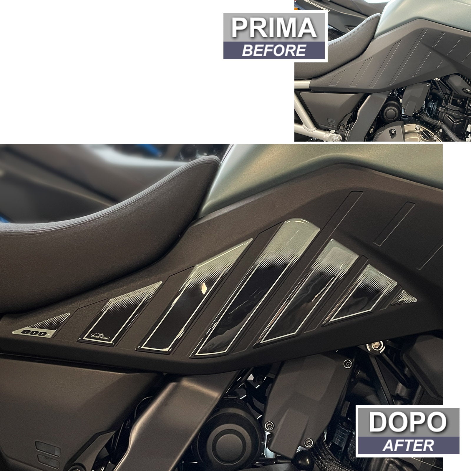 Resin Bike 3D Motorcycle Stickers - Tank Sides | Suzuki V-Strom 800SE 2023>2024 RB-1000695300002 -   Pyramid Motorcycle Accessories
