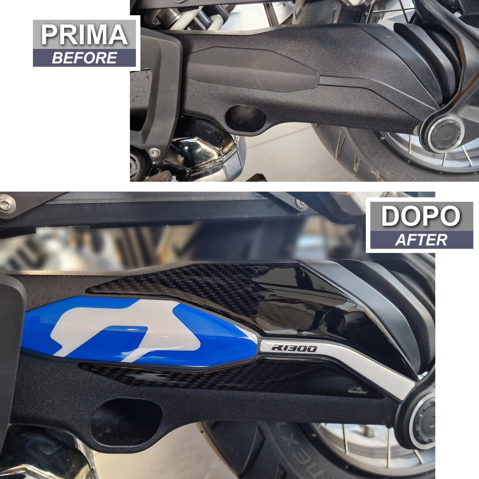 Resin Bike 3D Motorcycle Stickers - Swingarm | BMW R 1300 GS 2023>2026 -   Pyramid Motorcycle Accessories