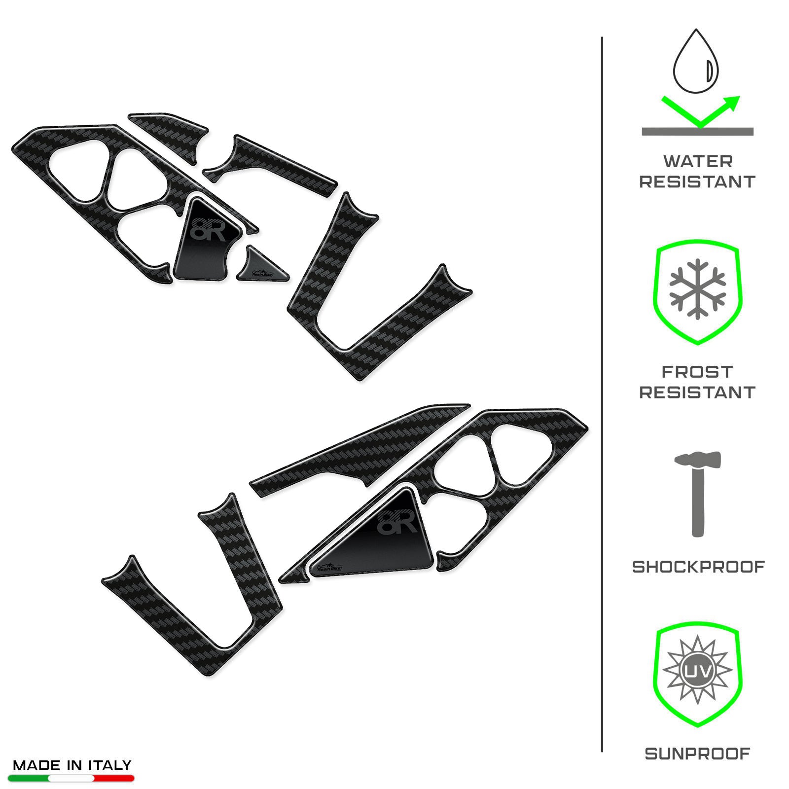 Resin Bike 3D Motorcycle Stickers - Heel Pads | Suzuki GSX-8R 2024>2026 -   Pyramid Motorcycle Accessories