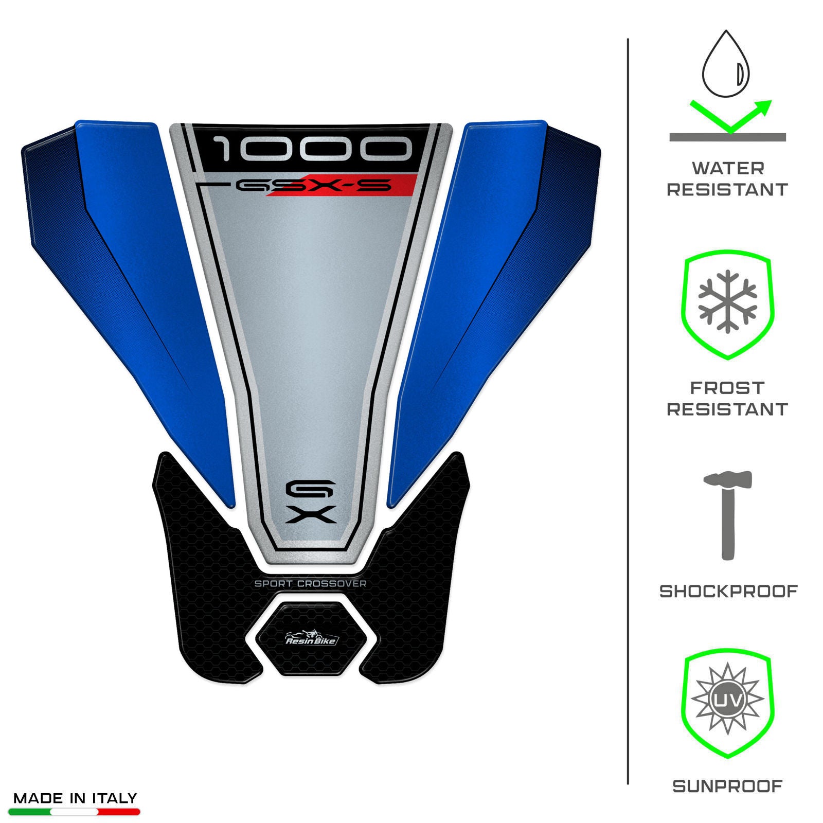 Resin Bike 3D Motorcycle Stickers - Tank Pad | Suzuki GSX-S1000 GX 2024>2025 -   Pyramid Motorcycle Accessories